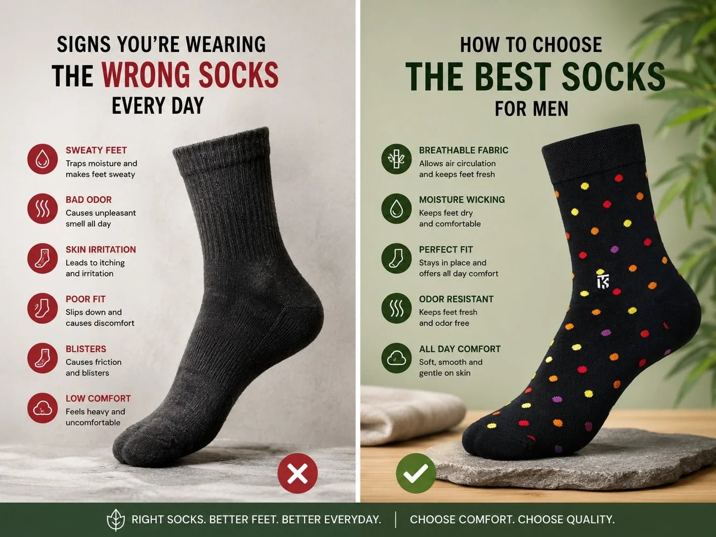 Signs You're Wearing the Wrong Socks Every Day (And How to Choose the Best Socks for Men) - Kikitoes