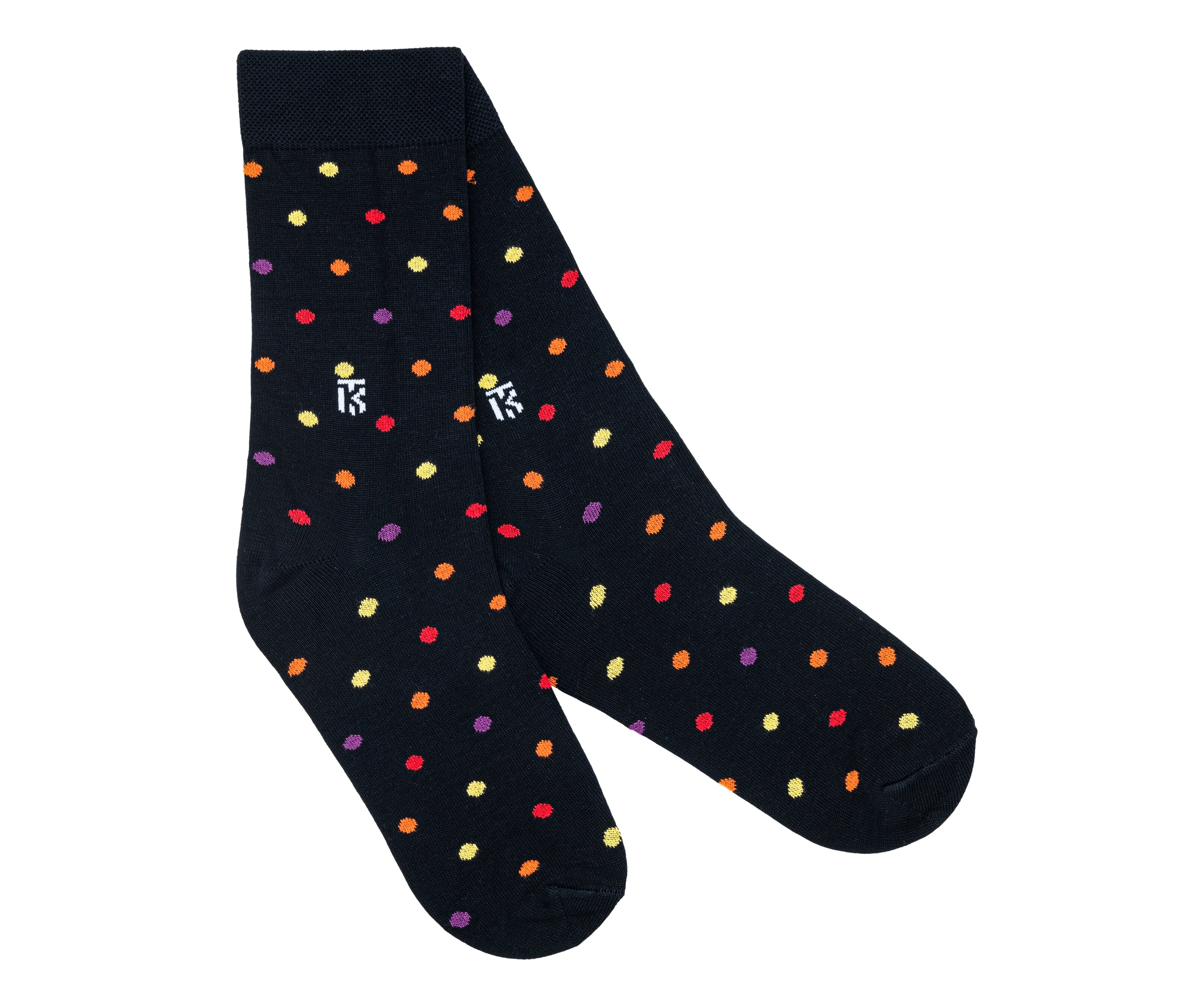 Kikitoes Polka Dot & Stripe Bamboo Socks – Stylish Grey with White, Yellow, Royal Blue, Red Polka Dots, Navy Blue with Red, White, Tan, Light Green Polka Dots & Black with Yellow, Red, Orange, Purple Polka Dots Socks for Daily Wear & Sports (Pack of 3)