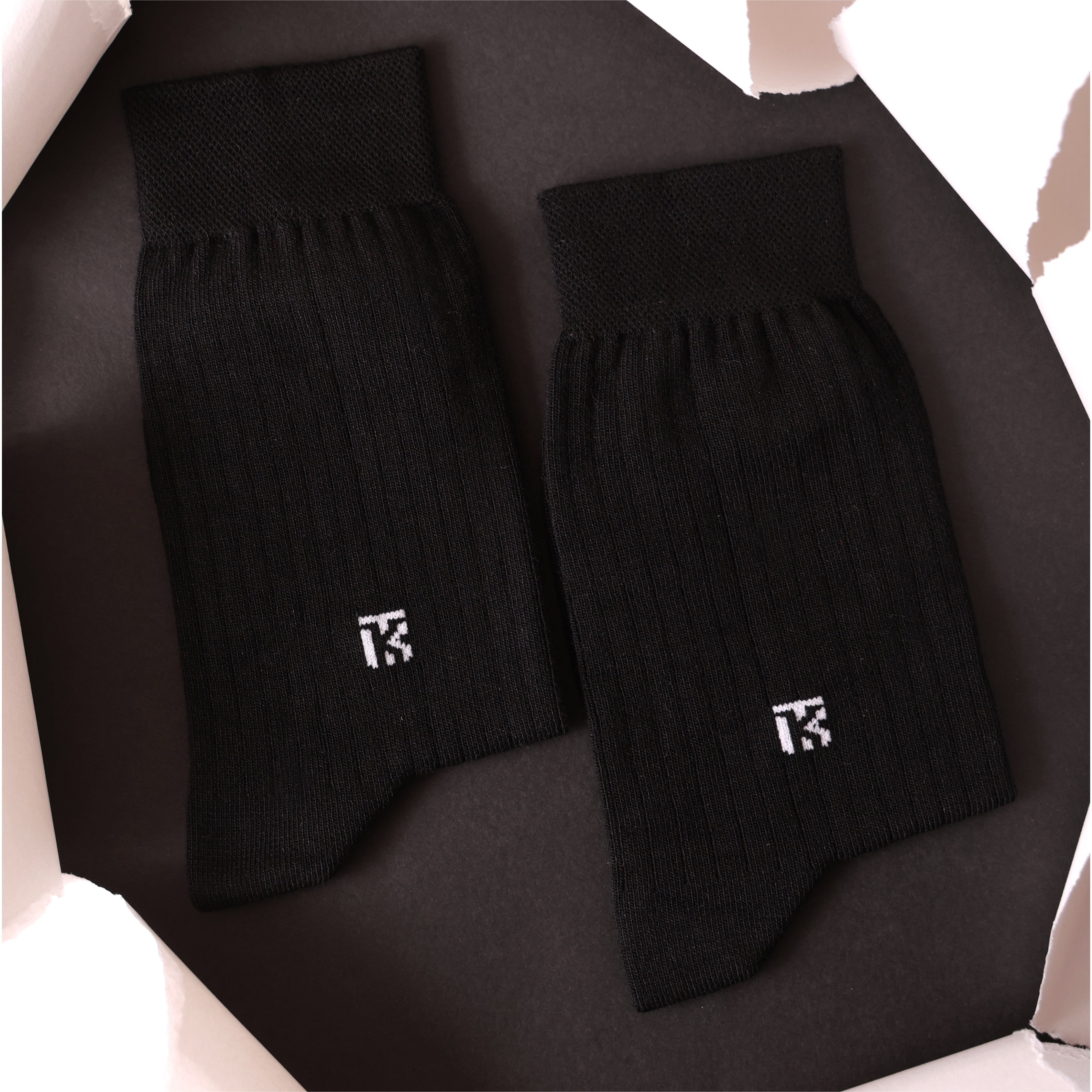 Bamboo Socks Pair | Kikitoes Crew Length Socks | Black Solid Colour Socks for Men | KIKI0054