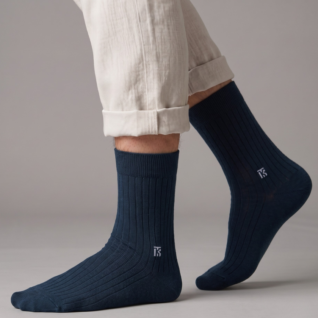 KIKITOES BAMBOO MEN CREW SOCKS | Emerald Rib