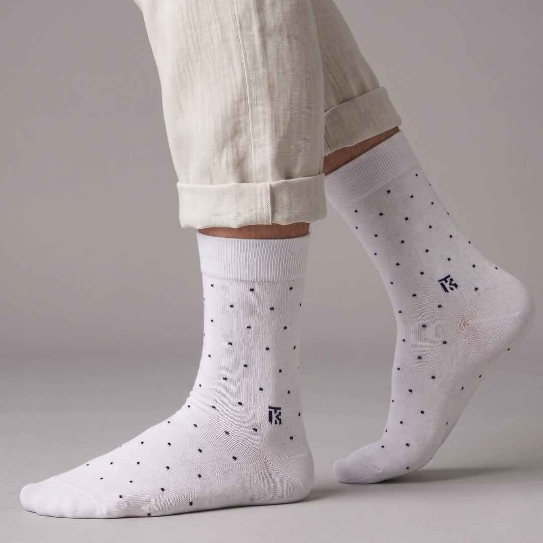KIKITOES BAMBOO MEN CREW SOCKS | WHITE STONE