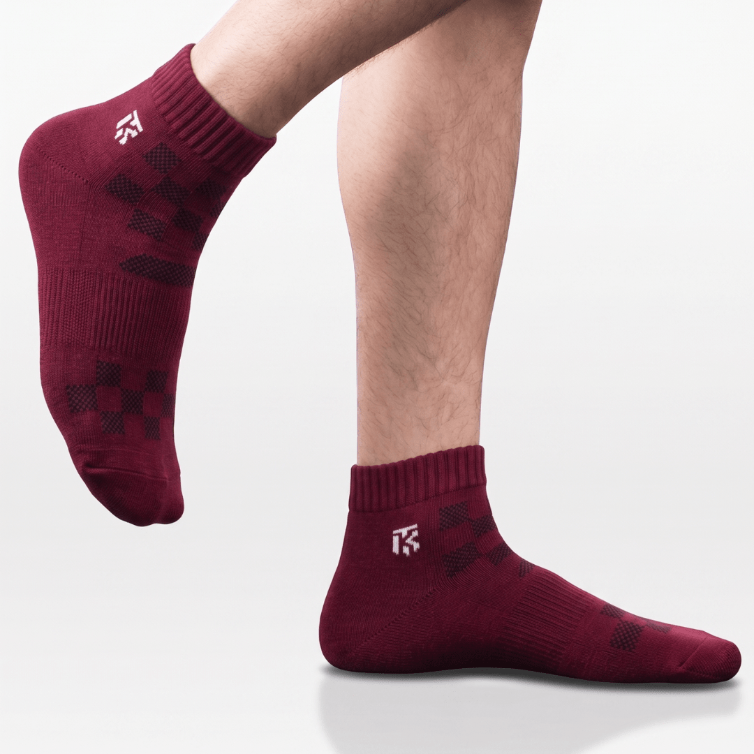 KIKITOES BAMBOO SPORTS SOCKS | Maroon BlazeKikitoes