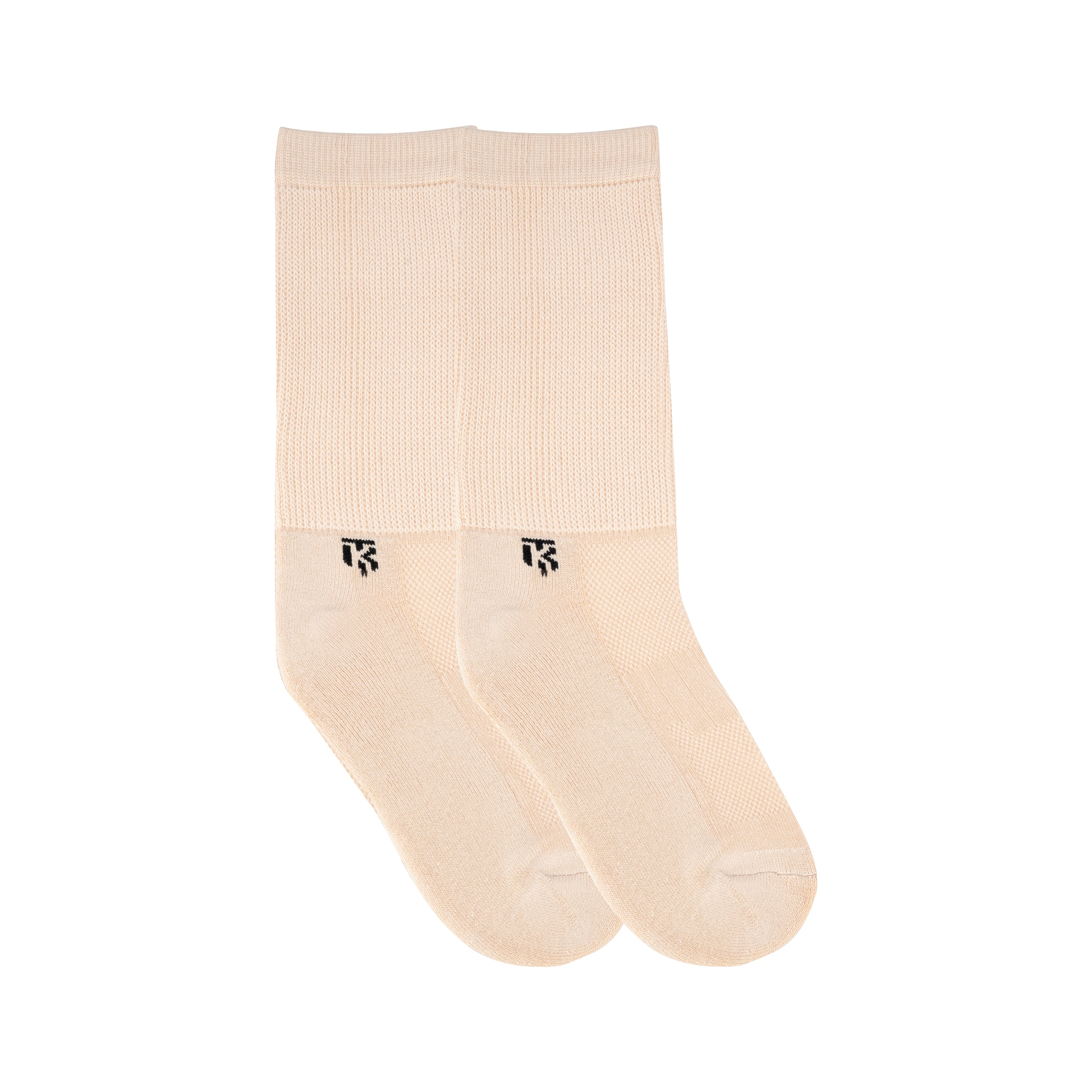 Diabetic Socks Pair | Kikitoes Crew Length Socks | Beige / Navy Blue Colours | Diabetic Socks for Men | KIKI007C