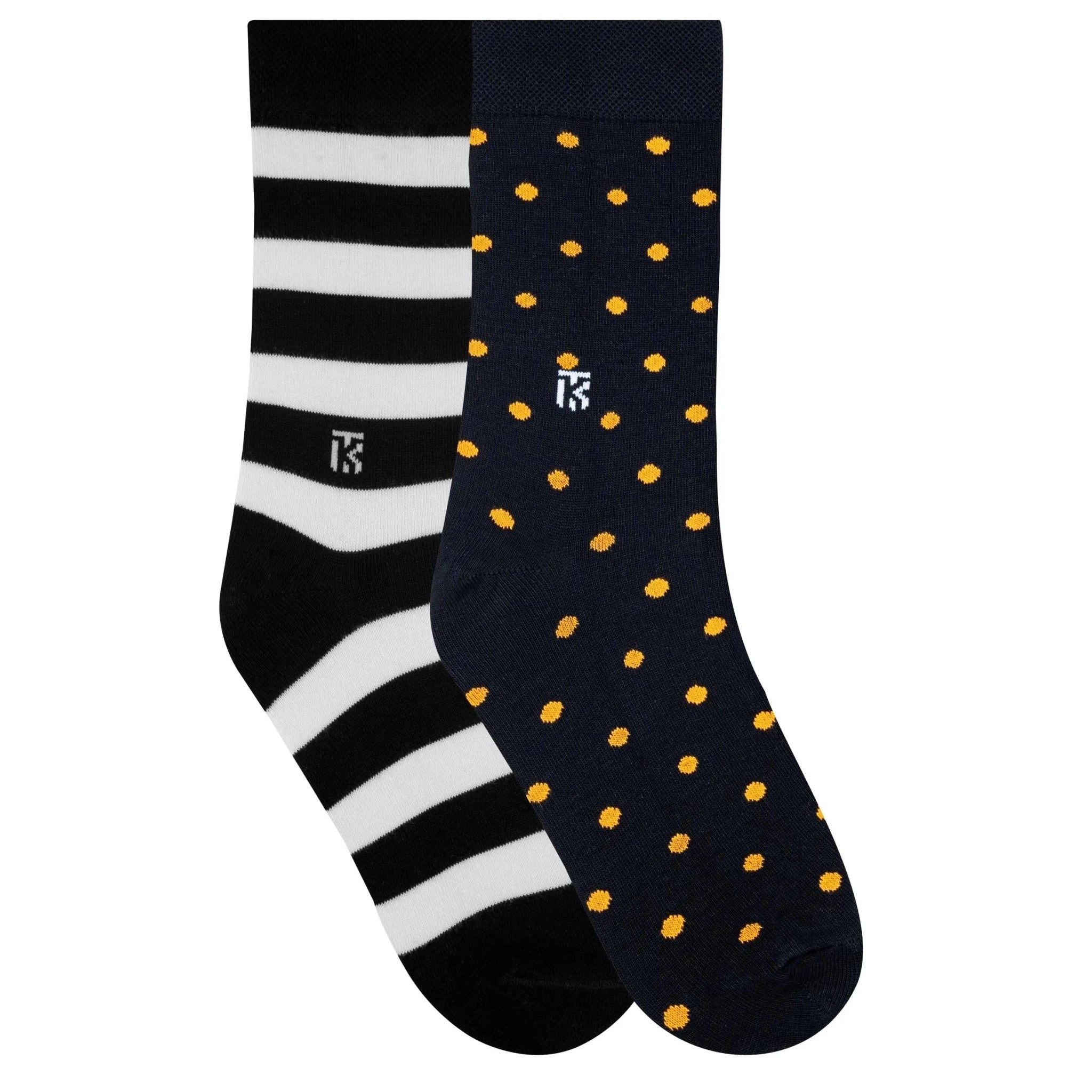 Fun Fusion Duo – Black Classic Stripe & Contrast PolkaKikitoes