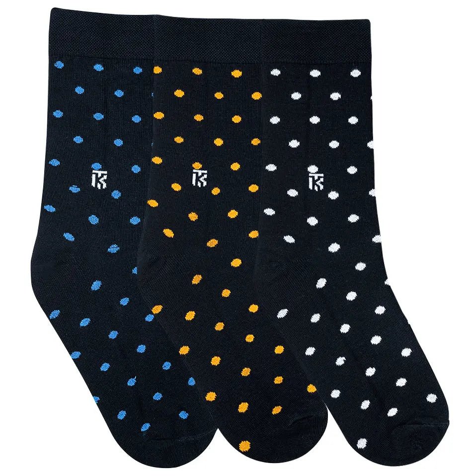 Trio Luxe Pack Polka | Black + Blue - Black + Yellow - Black + WhiteKikitoes