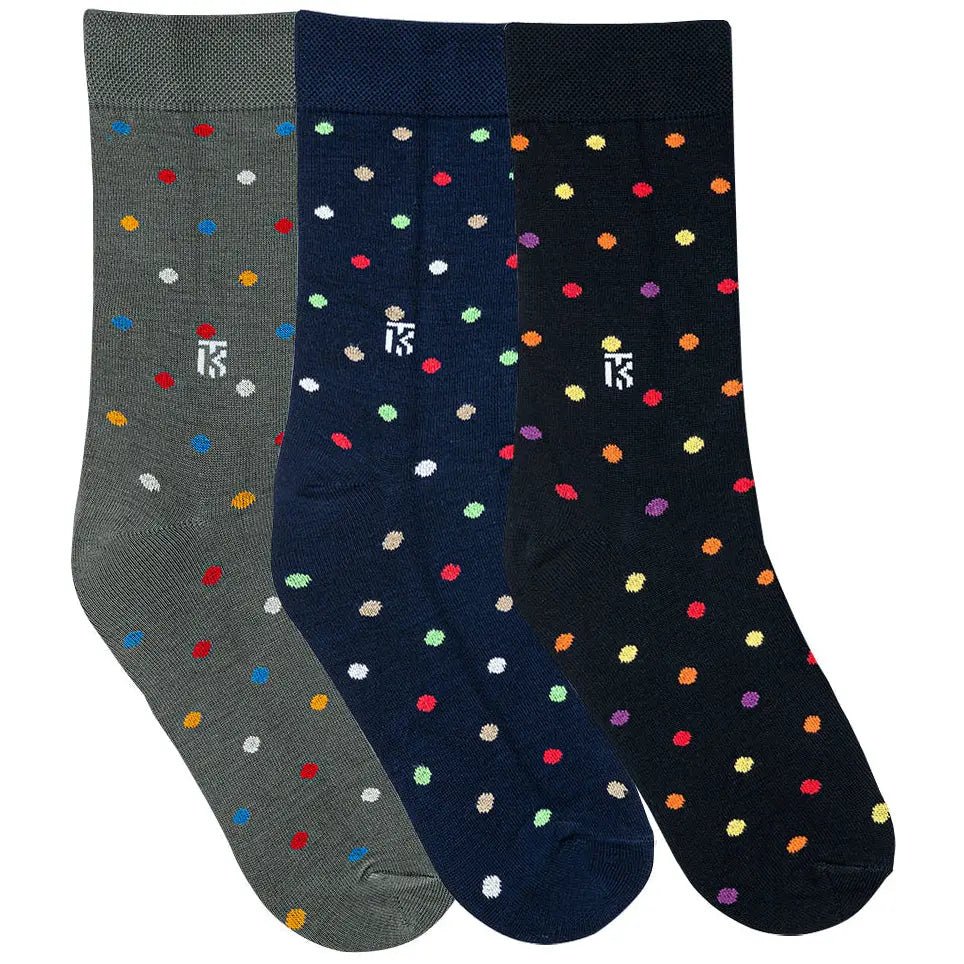 Trio Luxe Pack Multi Polka | Grey - Navy Blue - BlackKikitoes