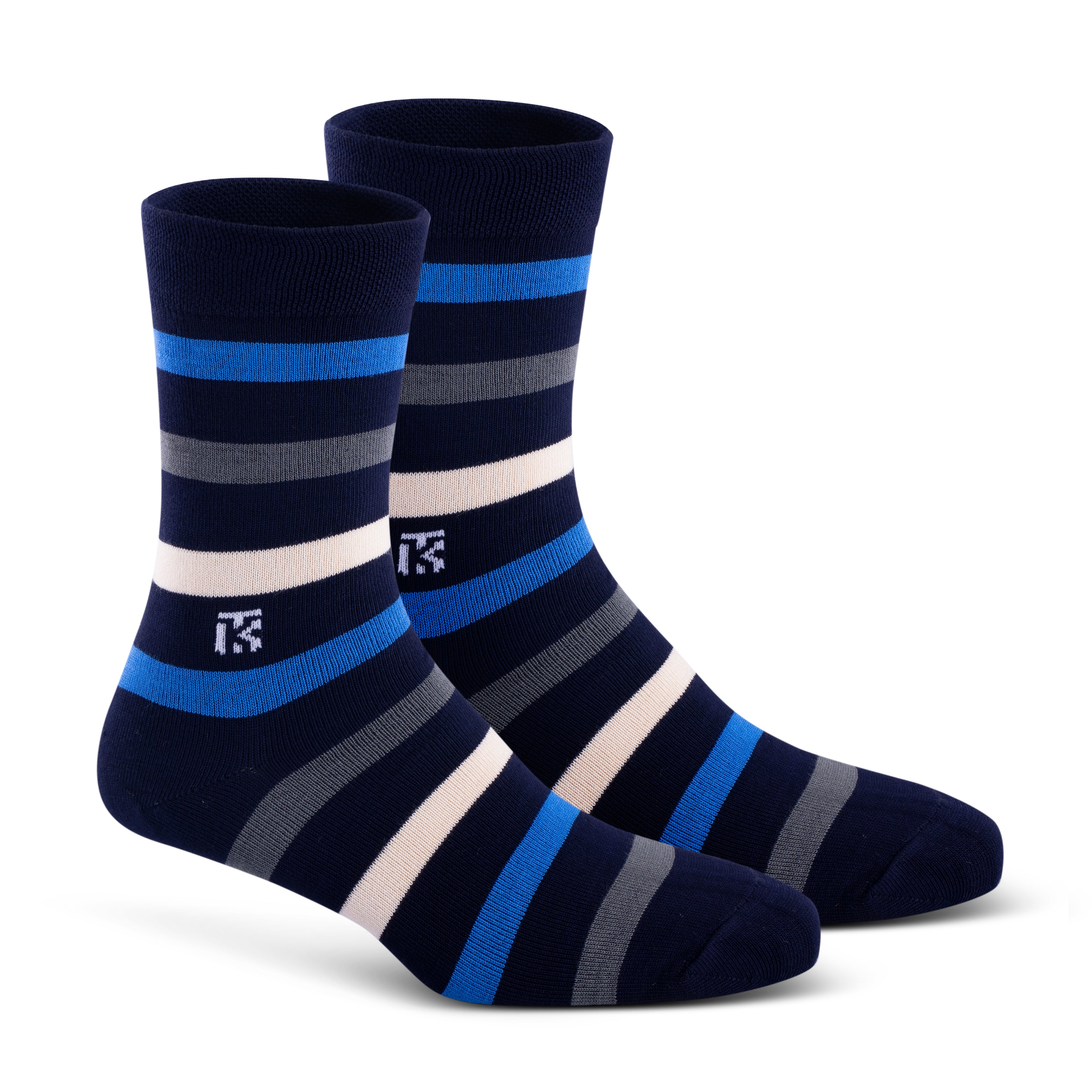 Kikitoes Combo Dots and Stripes Bamboo Socks – Stylish Dark Green, Solid Beige, Navy Blue, Royal Blue, Grey, White, Yellow, Red, Orange, Purple Polka Dots & Stripes Socks for Daily Wear & Sports (Pack of 6)