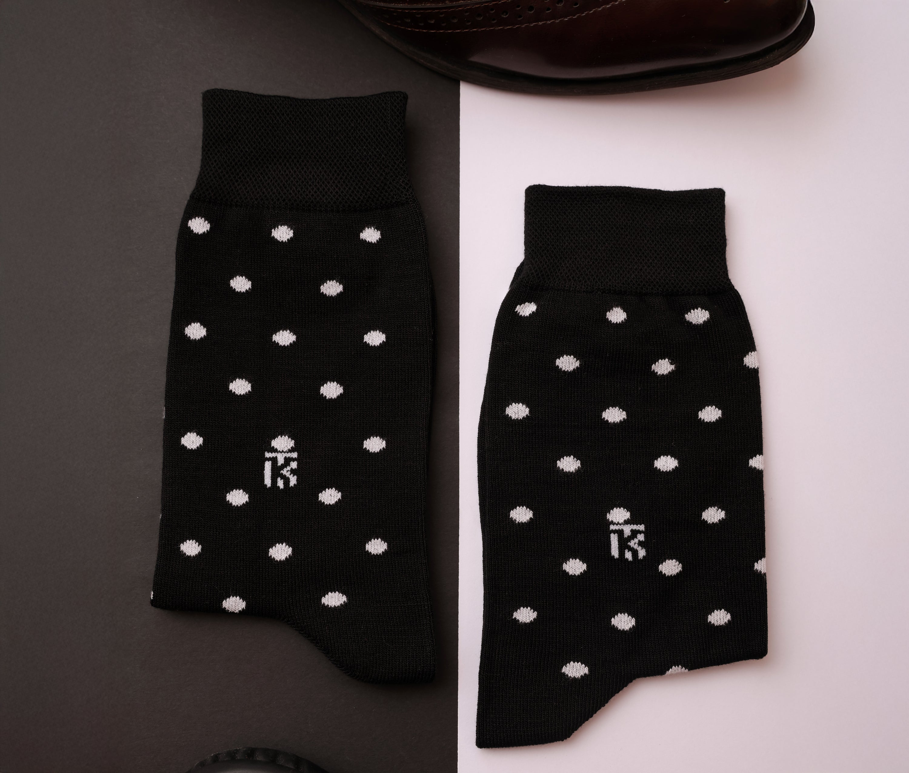 Kikitoes Polka Dot, Bird Eye Dot & Stripe Bamboo Socks – Stylish Black with White Polka Dots, White with Navy Blue Dots & Black with White Stripes Socks for Daily Wear & Sports (Pack of 3)