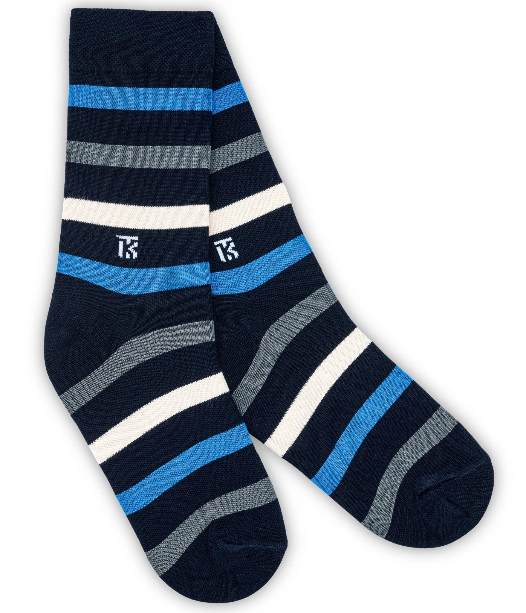 KIKITOES BAMBOO MEN CREW SOCKS | Urban Stripes | Navy CloudSTRIPE BAMBOO SOCKSKikitoes
