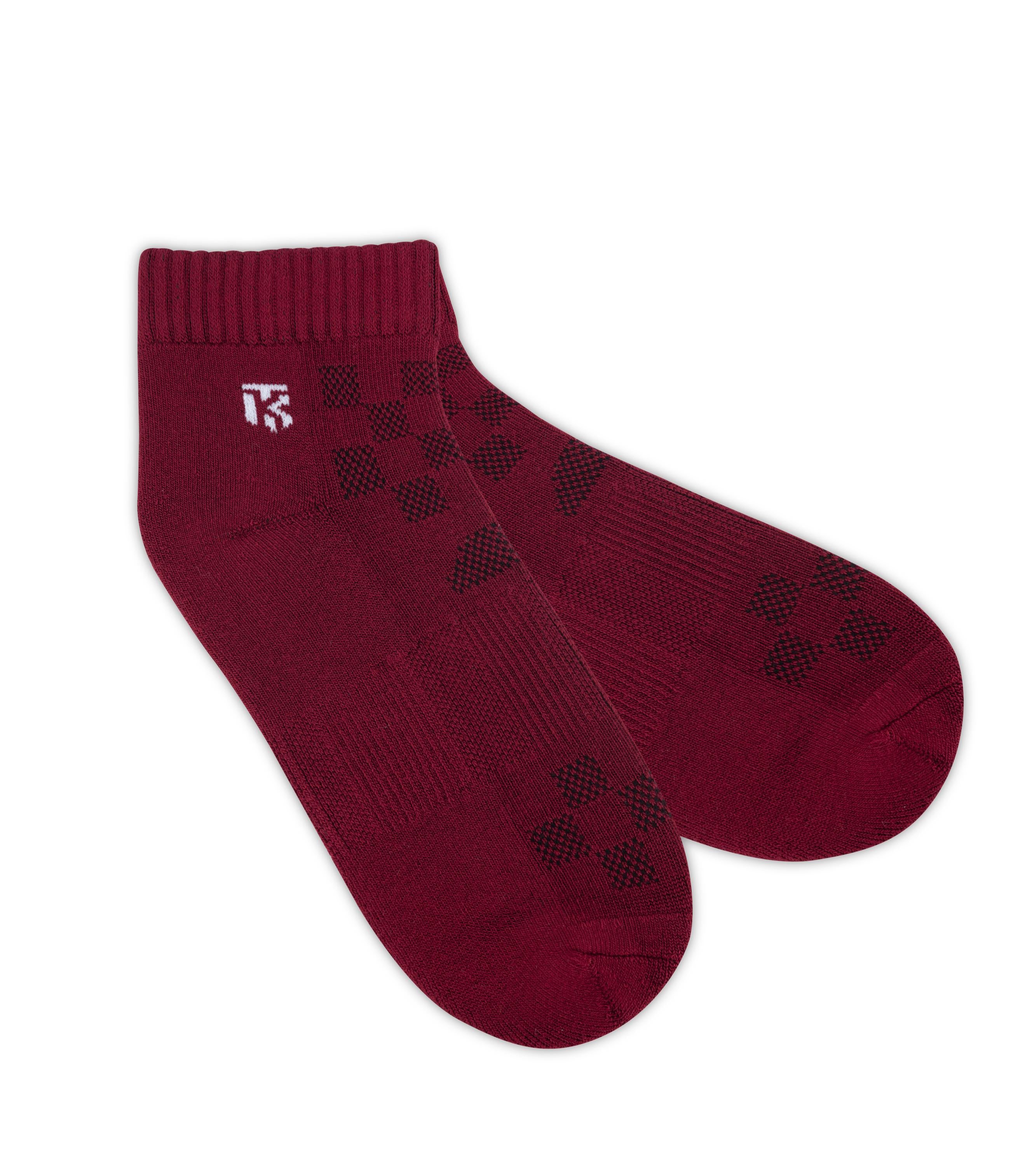 Bamboo Socks Pair | Kikitoes Ankle Length Socks/ Maroon Colour Sports Socks for Men