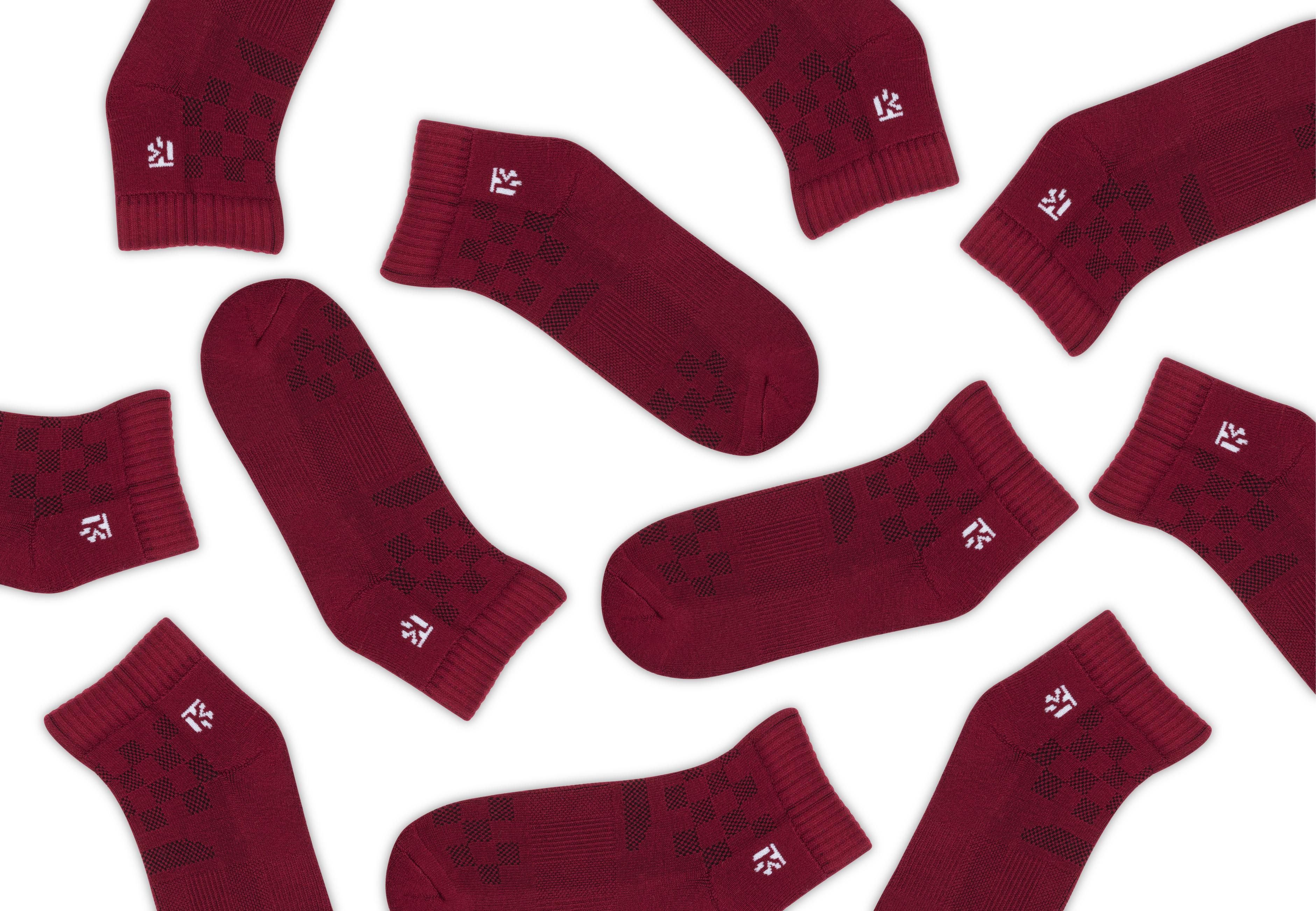 Bamboo Socks Pair | Kikitoes Ankle Length Socks/ Maroon Colour Sports Socks for Men