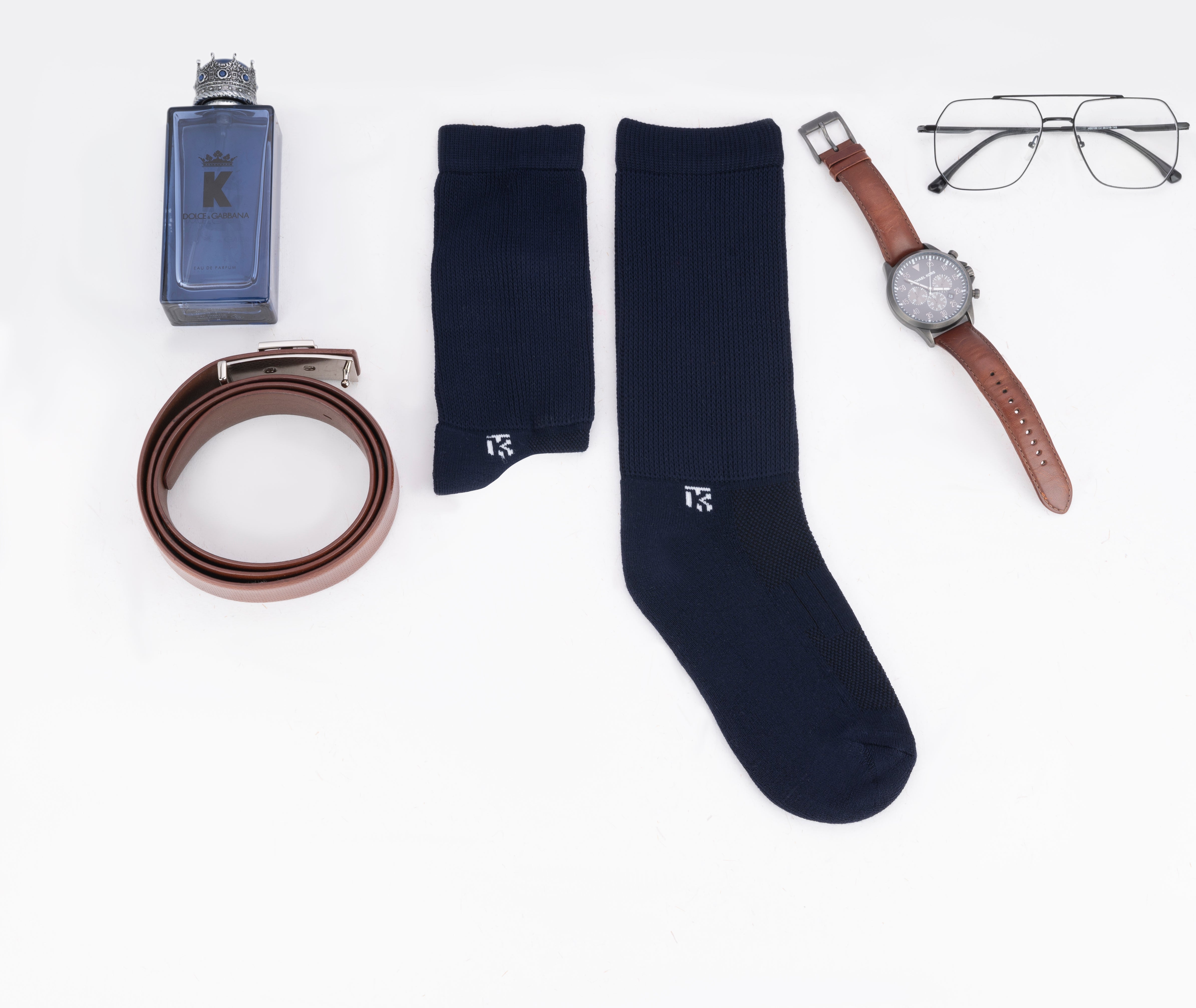 Diabetic Socks Pair | Kikitoes Crew Length Socks/ Navy Blue Colour Cotton Socks