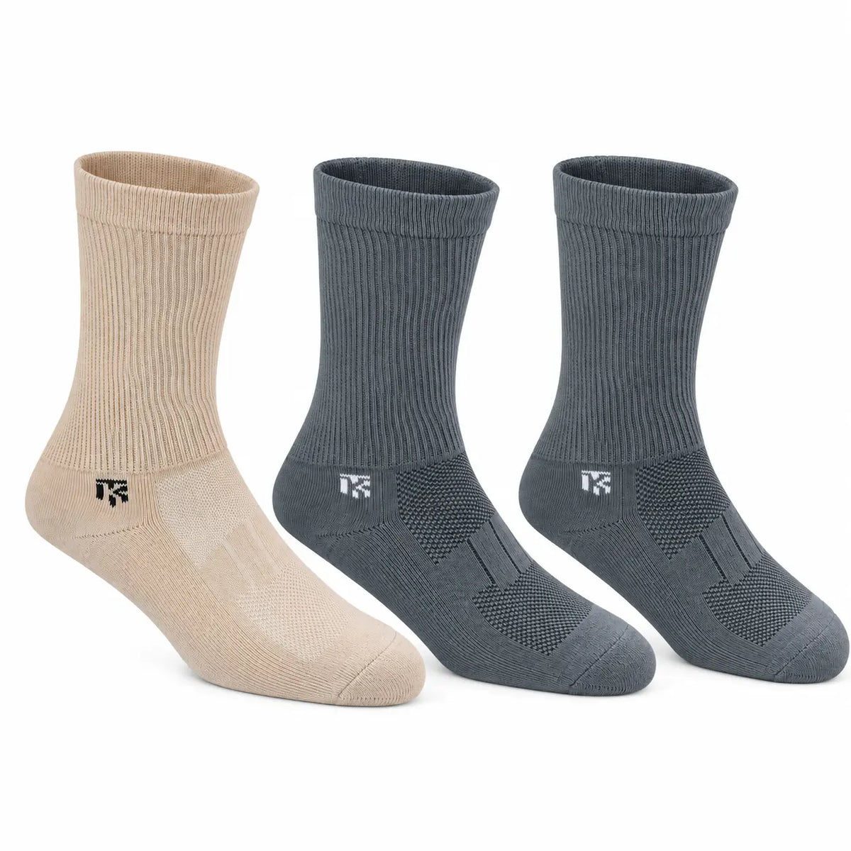 Diabetic bamboo socks Combo | Pack Of 3 | Beidge & GreyKikitoes
