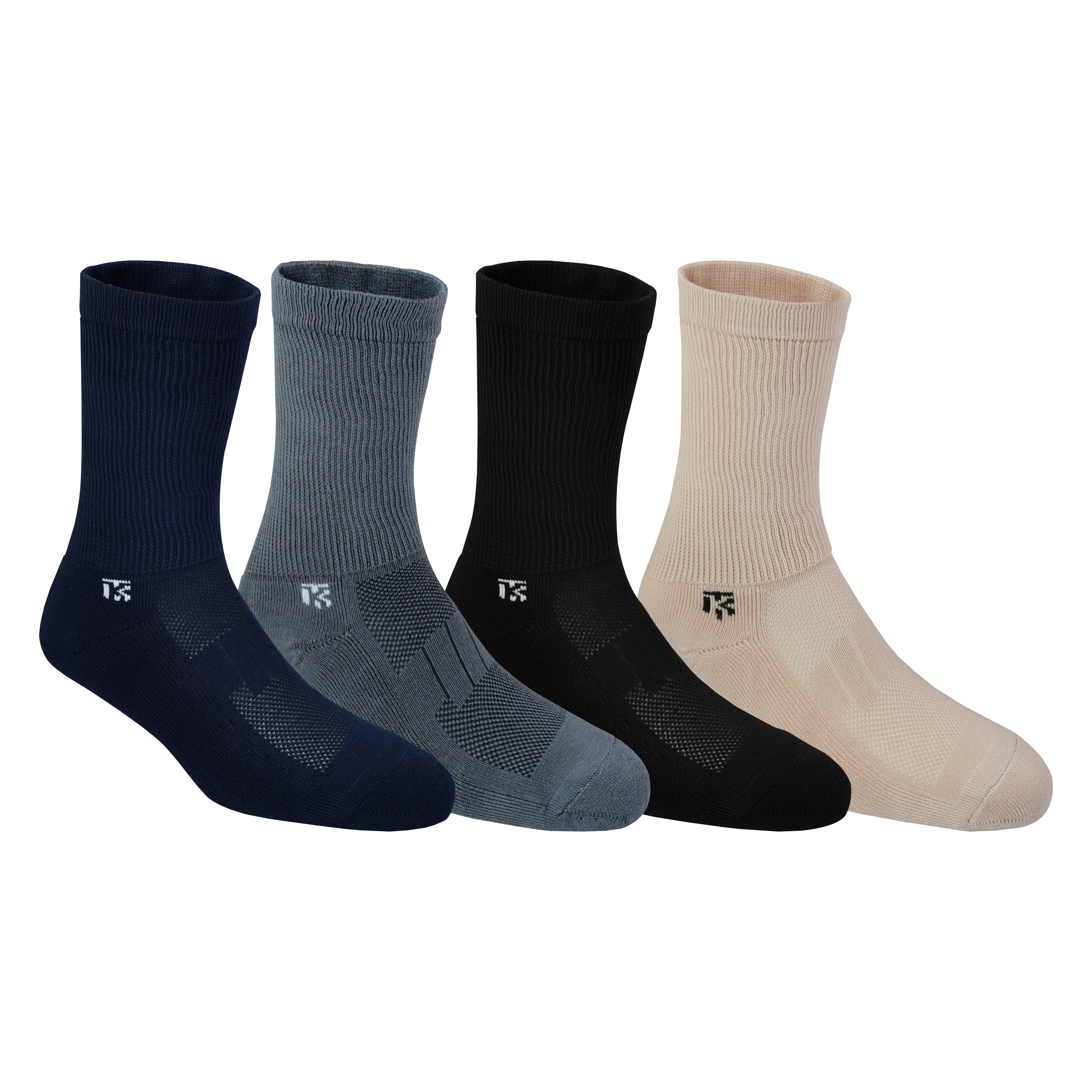 Diabetic bamboo socks Combo | Pack Of 4 | Black, Beidge, navy blue & Grey