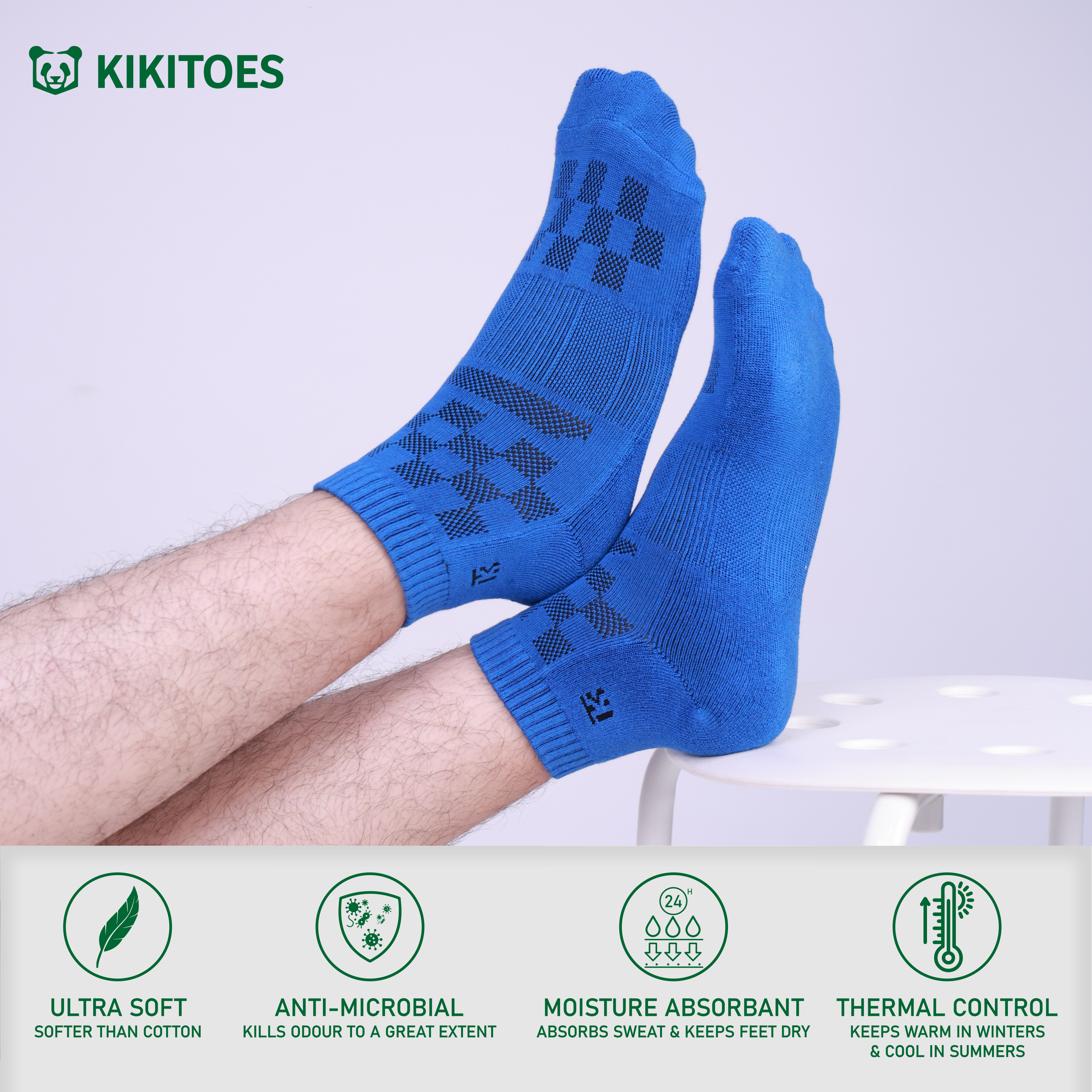 KIKITOES BAMBOO SPORTS SOCKS | Persian Blue