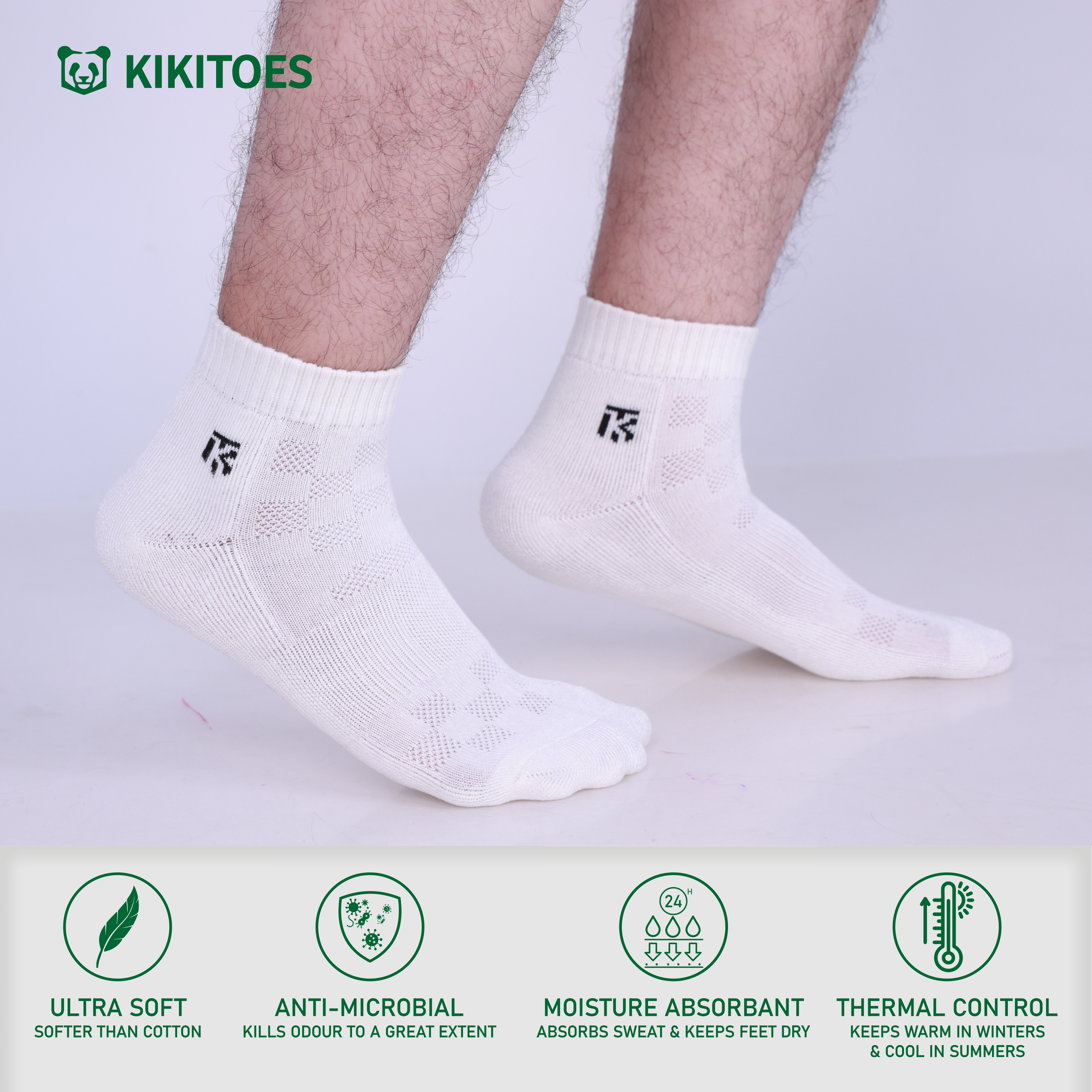 KIKITOES BAMBOO SPORTS SOCKS | White Horizon