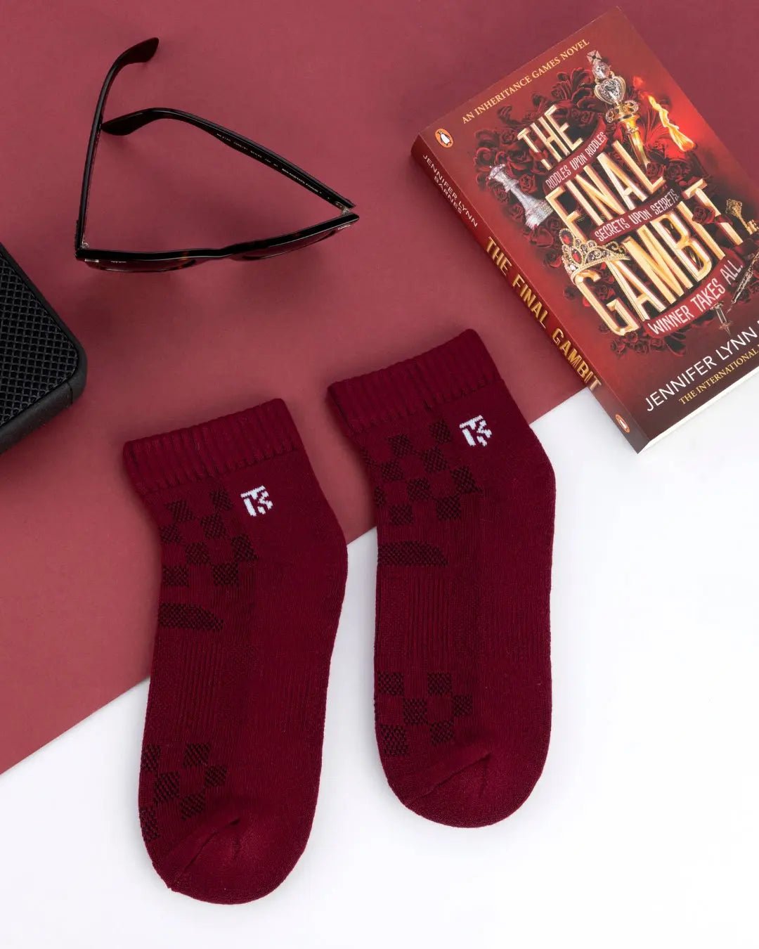 KIKITOES BAMBOO SPORTS SOCKS | Maroon BlazeKikitoes