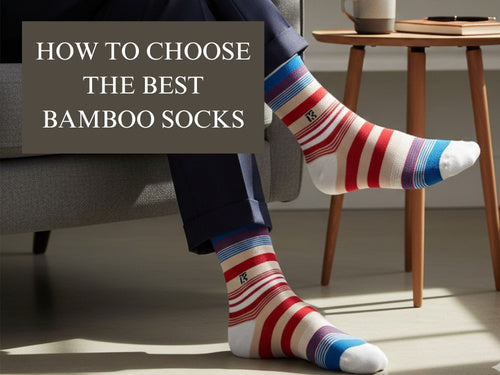 Kikitoes bamboo socks for men in colorful striped design, showcasing breathable, stylish bamboo crew socks for everyday comfort in Indian climate.
