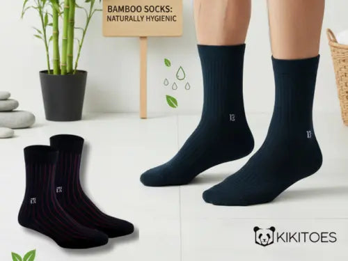 Bamboo socks for men designed for natural foot hygiene, moisture control, and all-day freshness