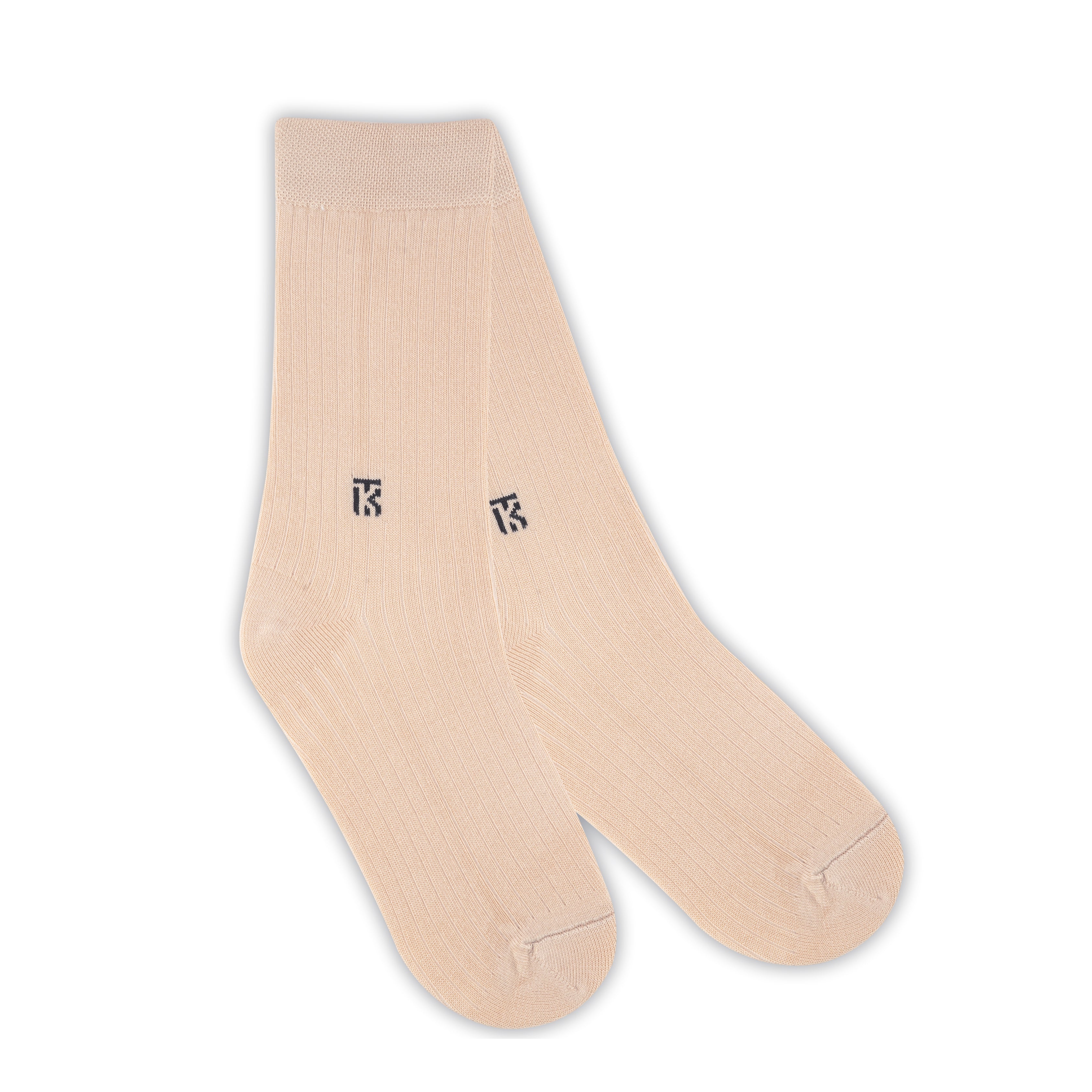 Bamboo Socks Pair | Kikitoes Crew Length Socks | Beige Solid Colour Socks for Men | KIKI0053