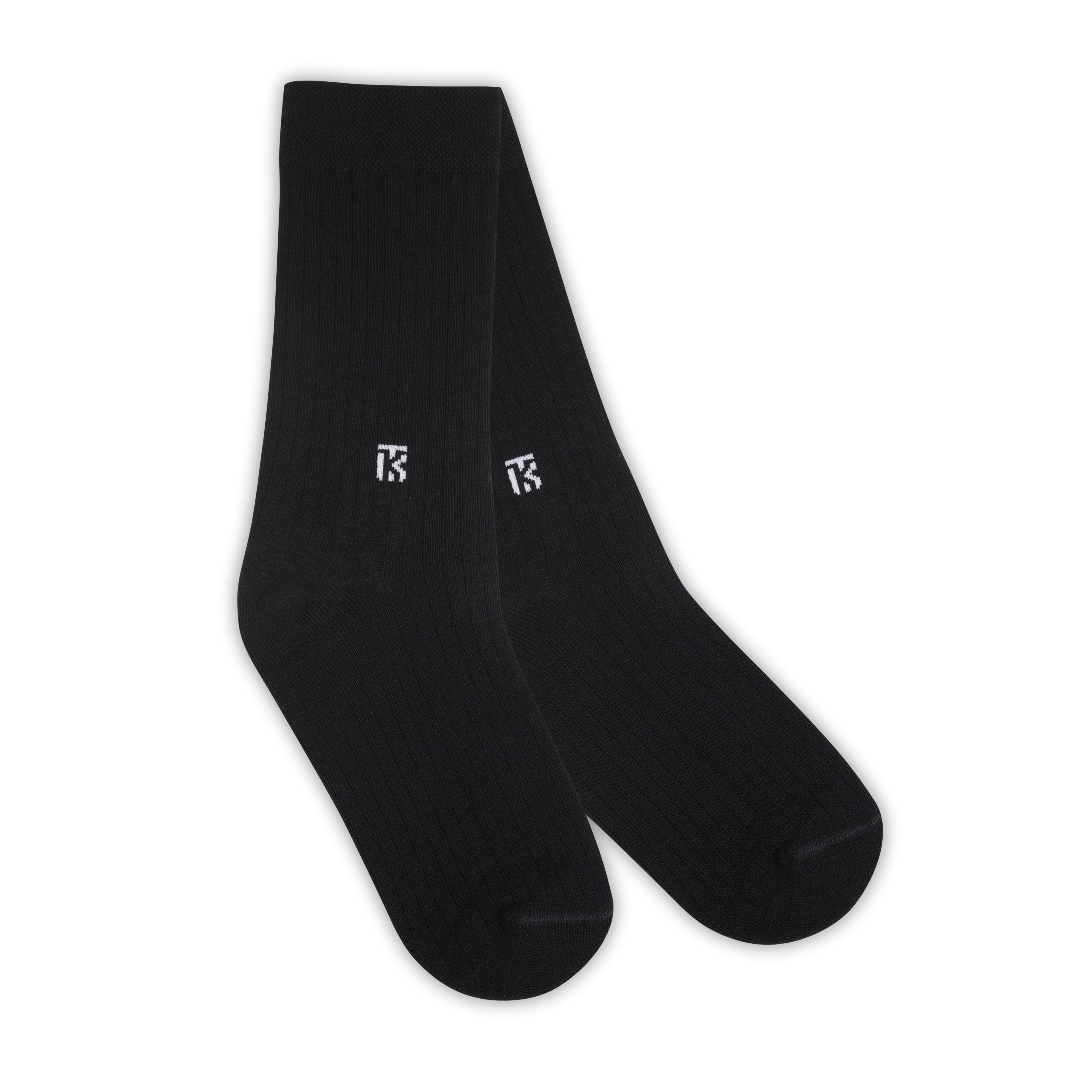 Bamboo Socks Pair | Kikitoes Crew Length Socks | Black  Solid  Colour Socks for Men | KIKI0054