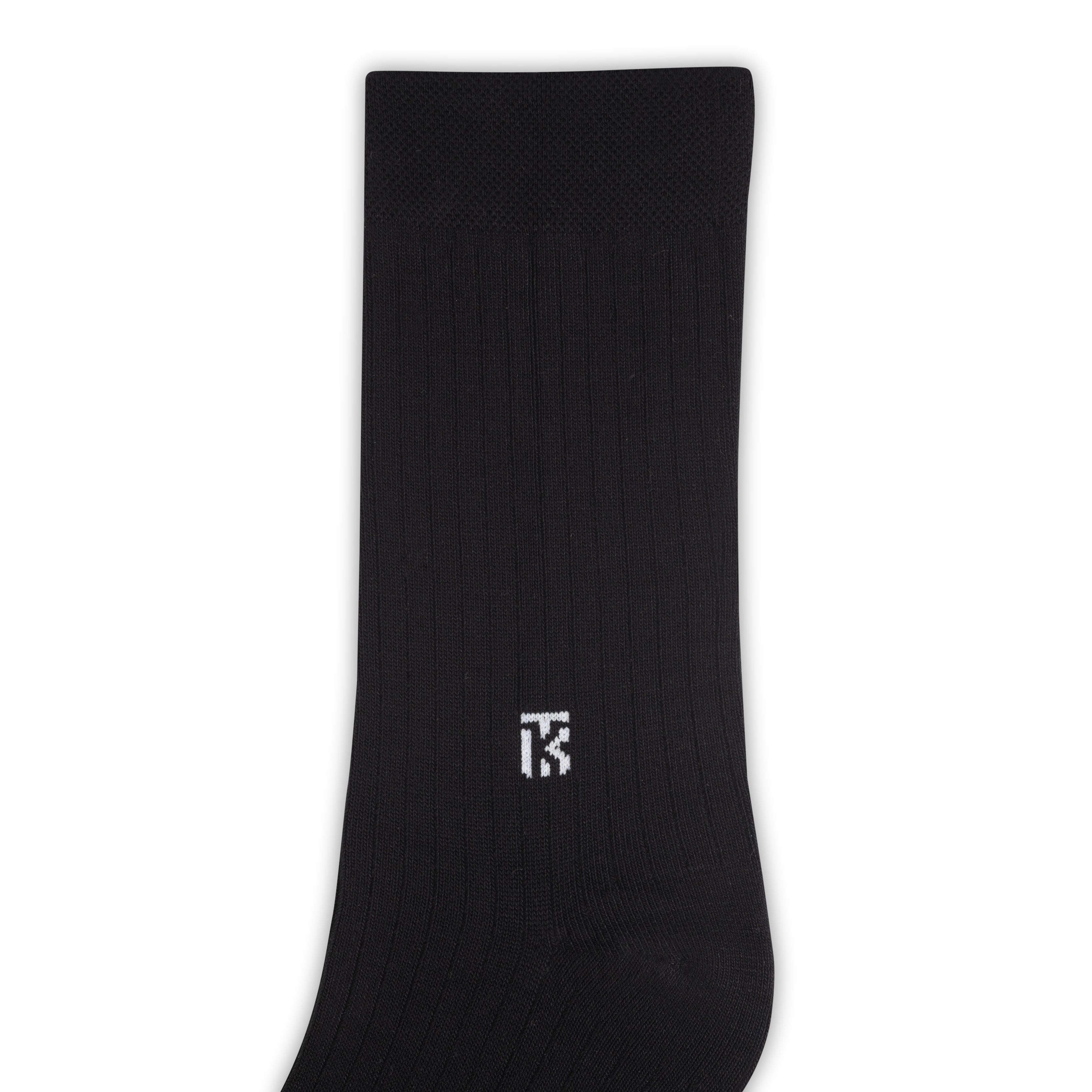 Bamboo Socks Pair | Kikitoes Crew Length Socks | Black  Solid  Colour Socks for Men | KIKI0054