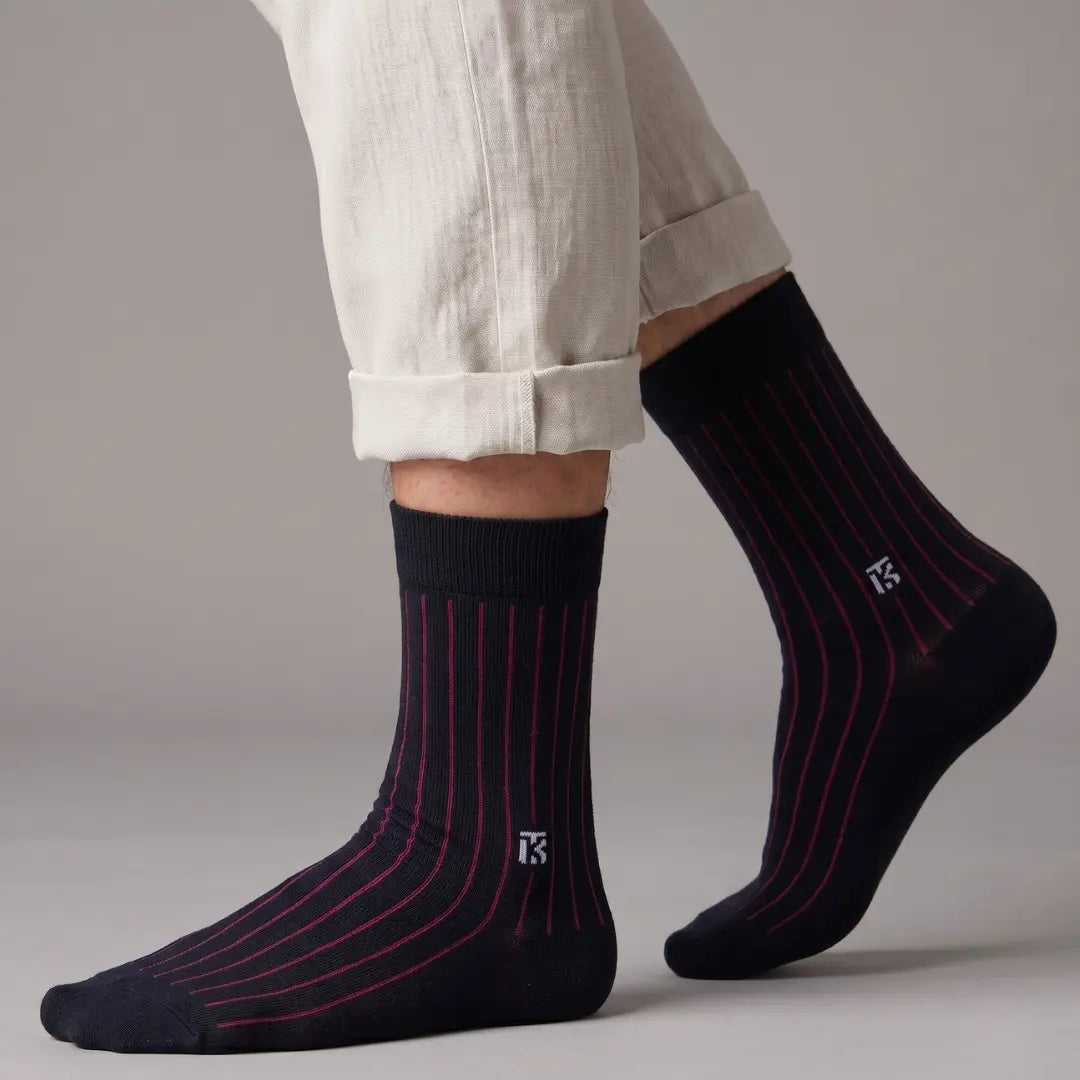 KIKITOES BAMBOO MEN CREW SOCKS | Merlot Rib