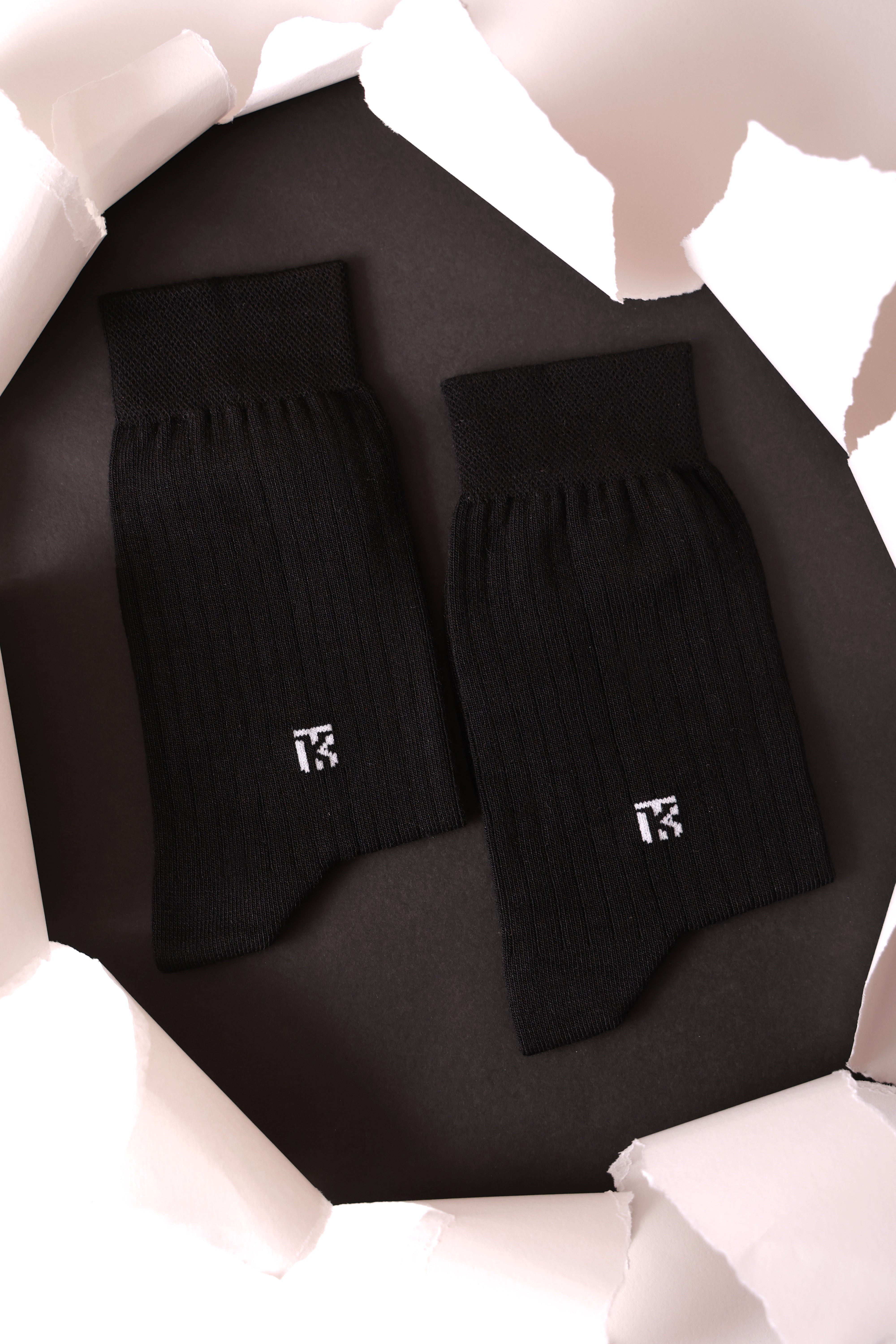 Bamboo Socks Pair | Kikitoes Crew Length Socks | Black Colour Sports Socks for Men