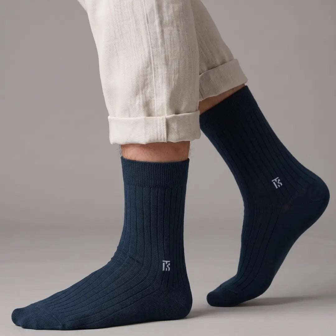KIKITOES BAMBOO MEN CREW SOCKS | Emerald Rib
