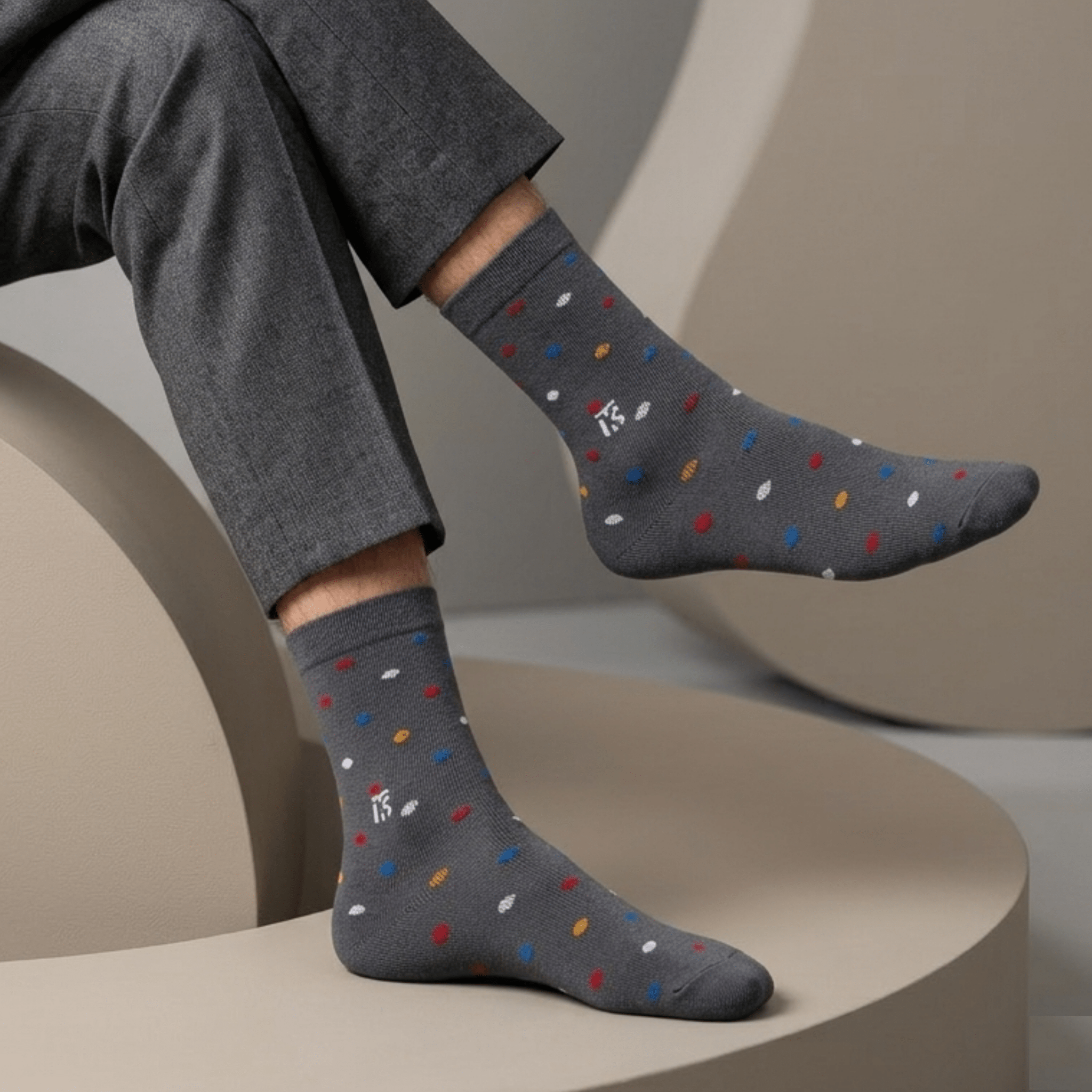 KIKITOES BAMBOO MEN CREW SOCKS | Pop PolkaPOLKA DOT BAMBOO SOCKSKikitoes