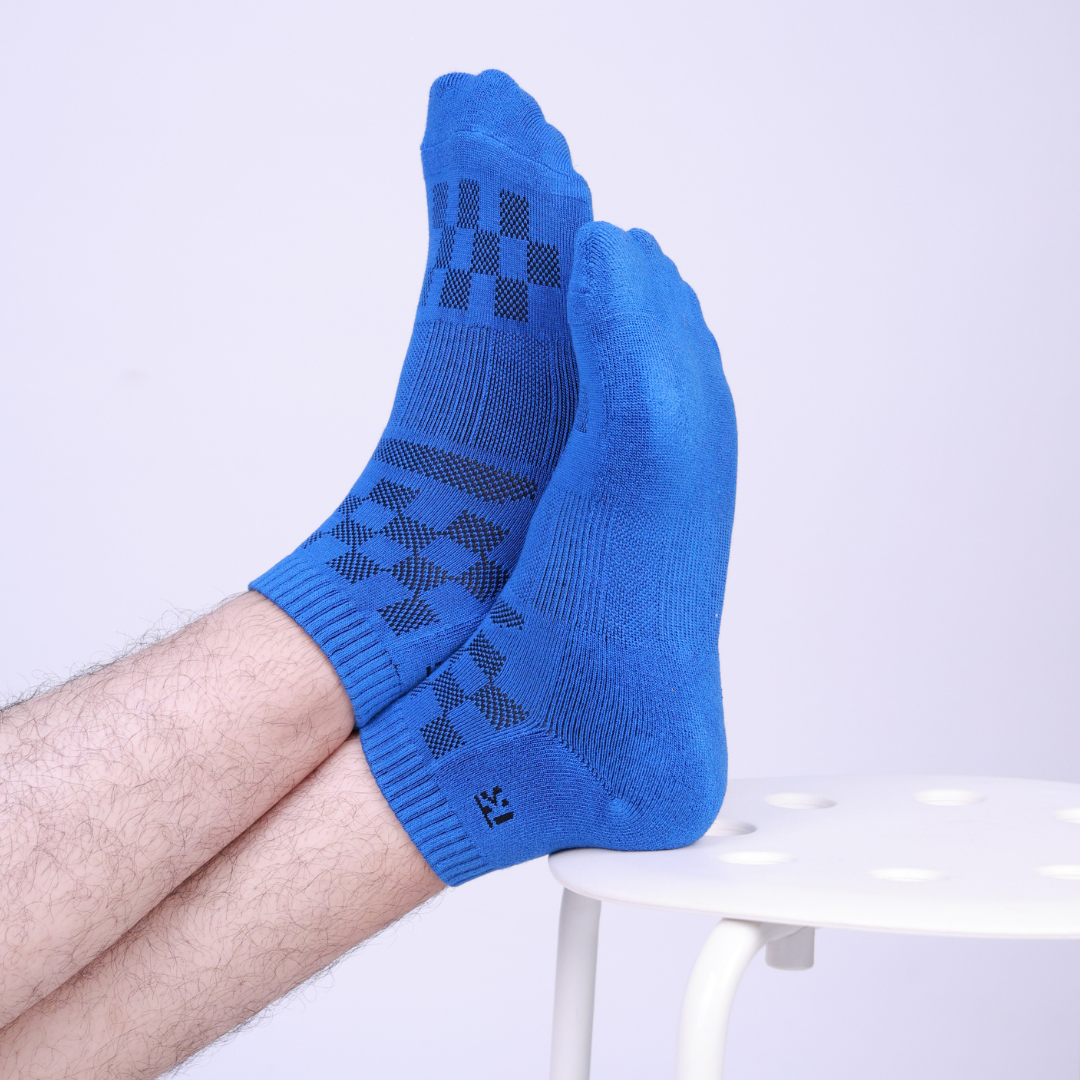 Kikitoes Persian Blue Bamboo Socks – Breathable Ankle Socks Ideal for Gym and Sports