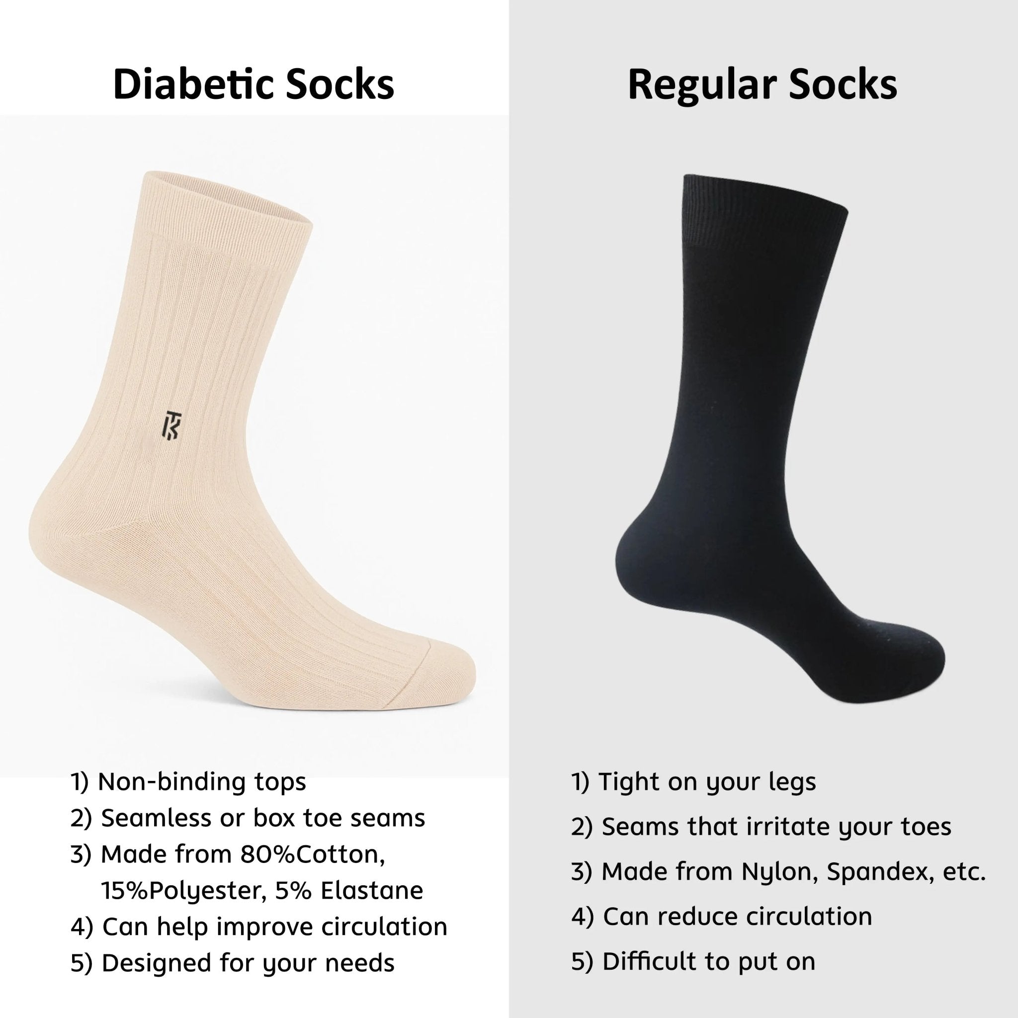Diabetic Bamboo Socks | Sandal Colour Bamboo SocksKikitoes