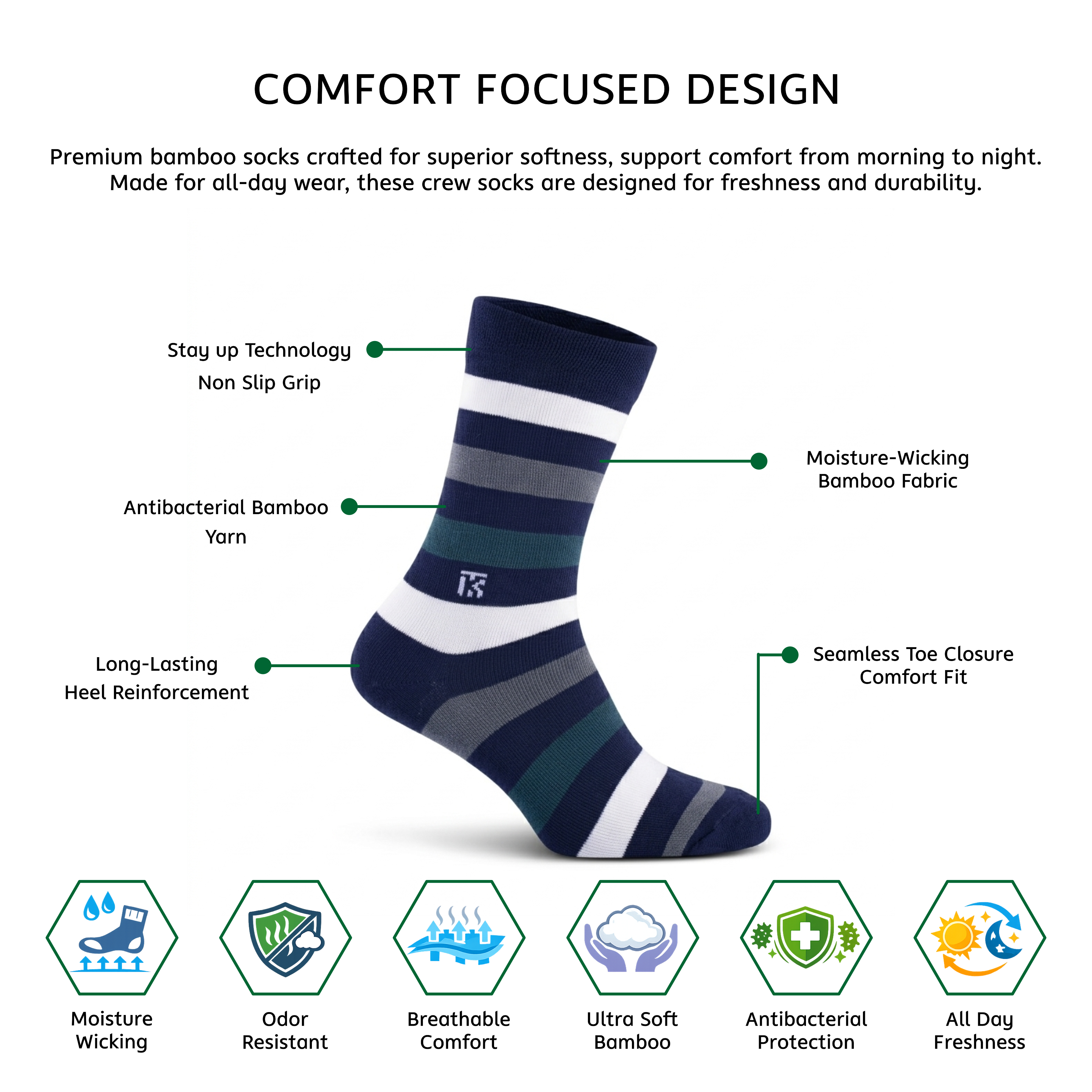 Infographics | Premium Crew Socks for Men – Soft, breathable, and durable Crew Length Socks designed for everyday comfort. Explore long socks and men's crew socks perfect for work, sports, and casual wear.