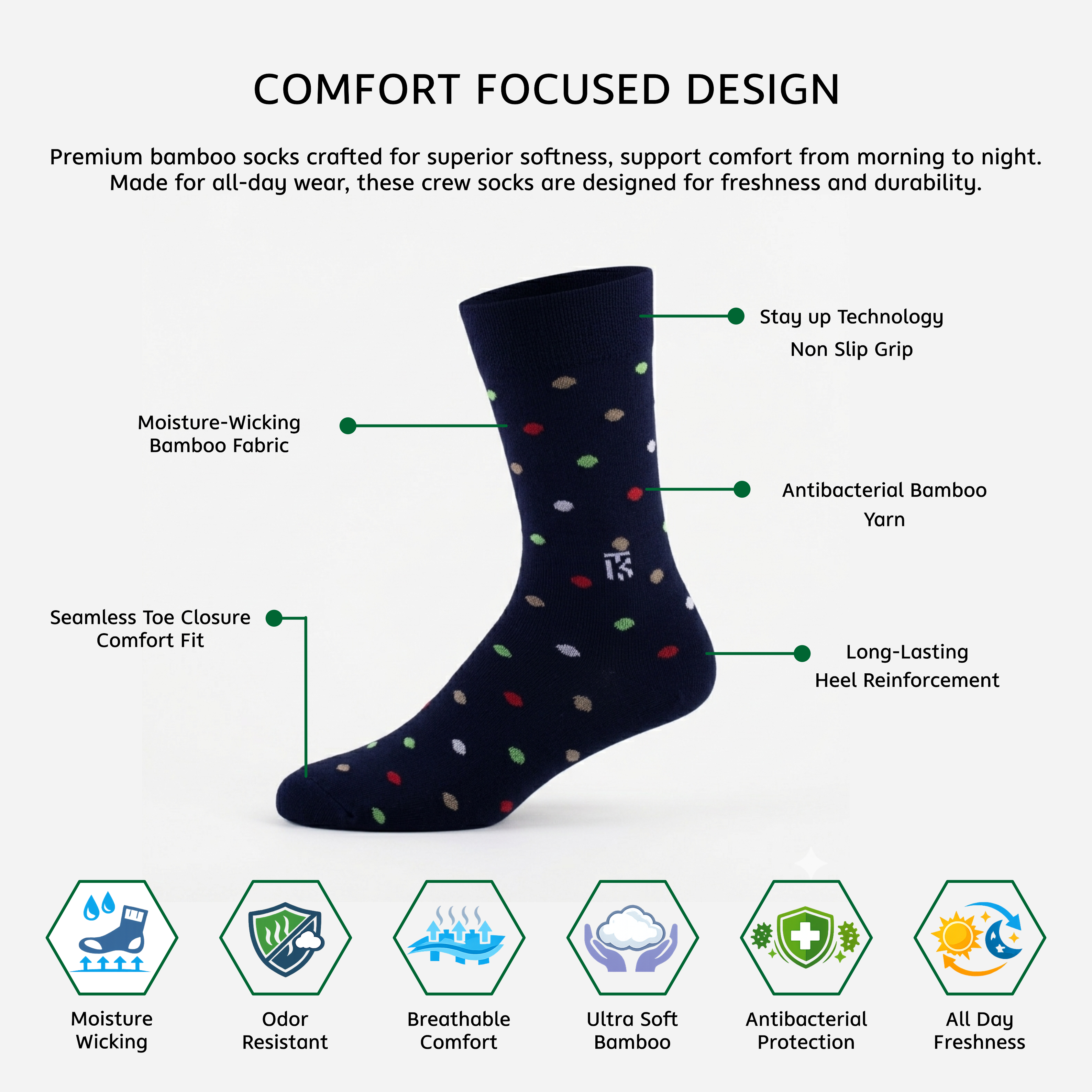 Infographics | Crew Socks | Crew Length Socks | Polka Dot Socks | Long Socks