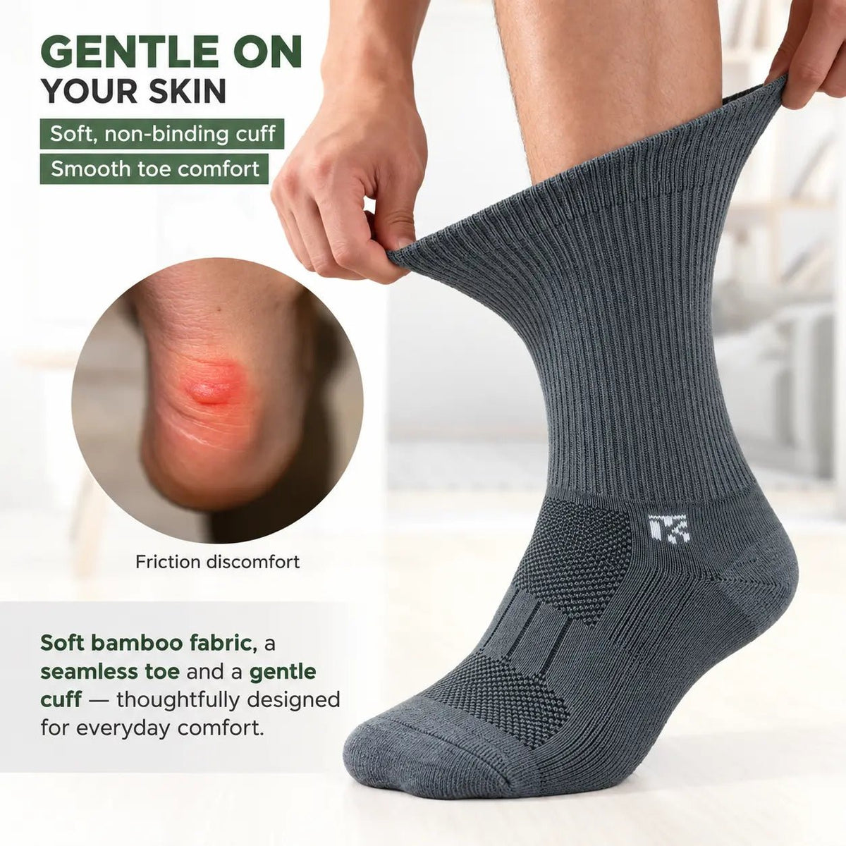 Diabetic bamboo socks Combo | Pack Of 4 | Beidge & GreyKikitoes