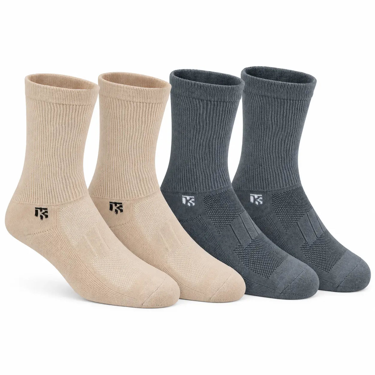 Diabetic bamboo socks Combo | Pack Of 4 | Beidge & GreyKikitoes