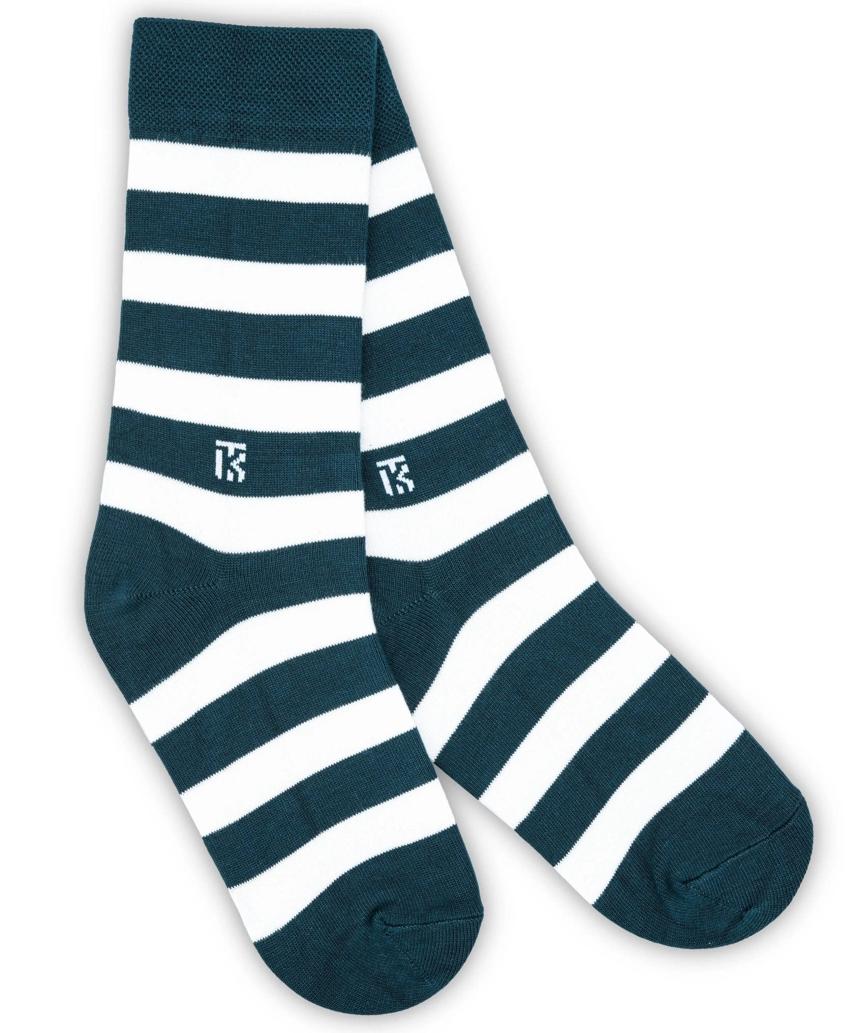KIKITOES BAMBOO MEN CREW SOCKS | Classic Stripes | Forest DashSTRIPE BAMBOO SOCKSKikitoes
