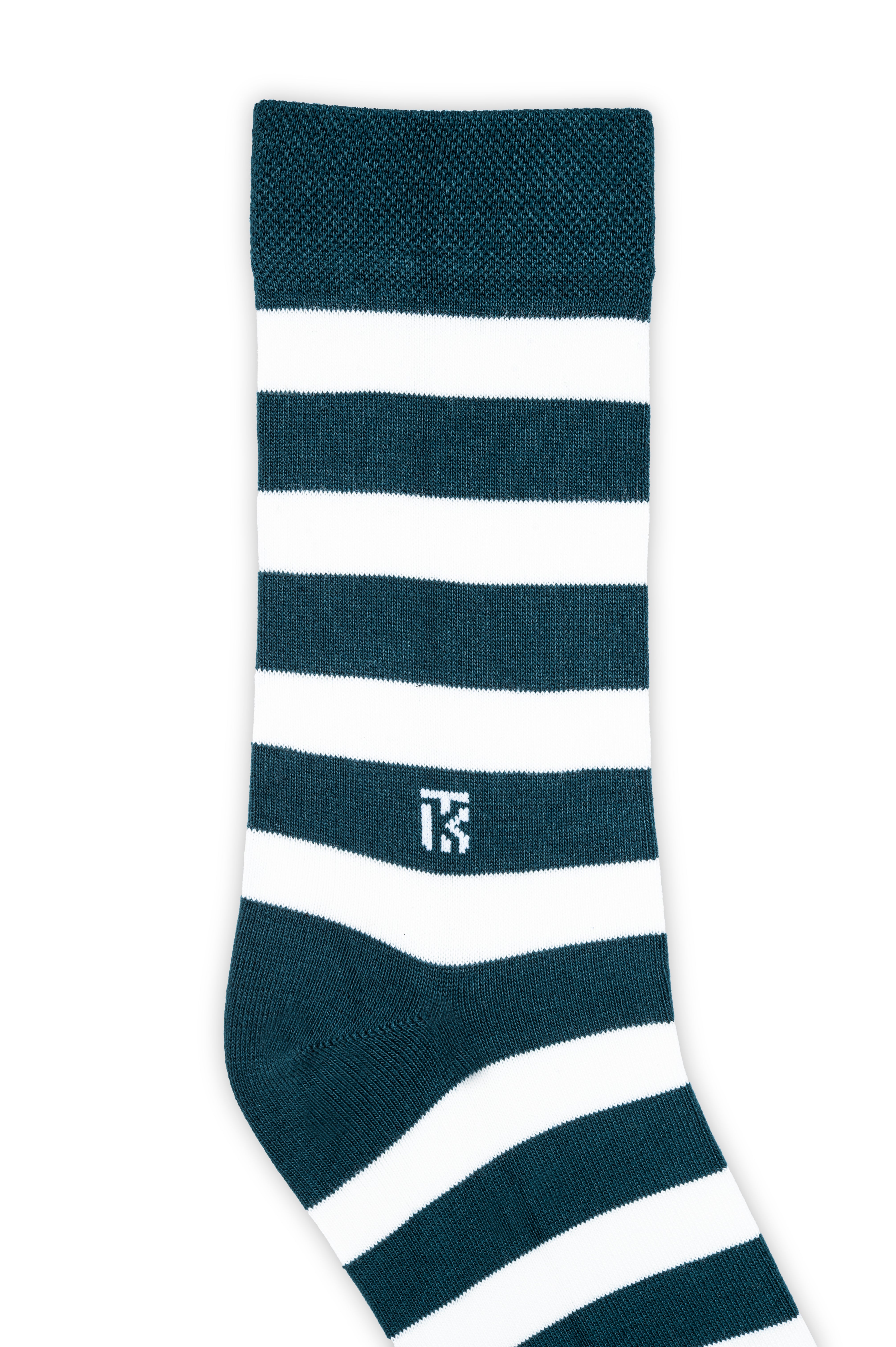 Kikitoes Men's Stripe Bamboo Crew Socks Green Striped, Ultra-Soft & Breathable, Odor Resistant, Moisture-Wicking Everyday Comfort (Pack of 1)
