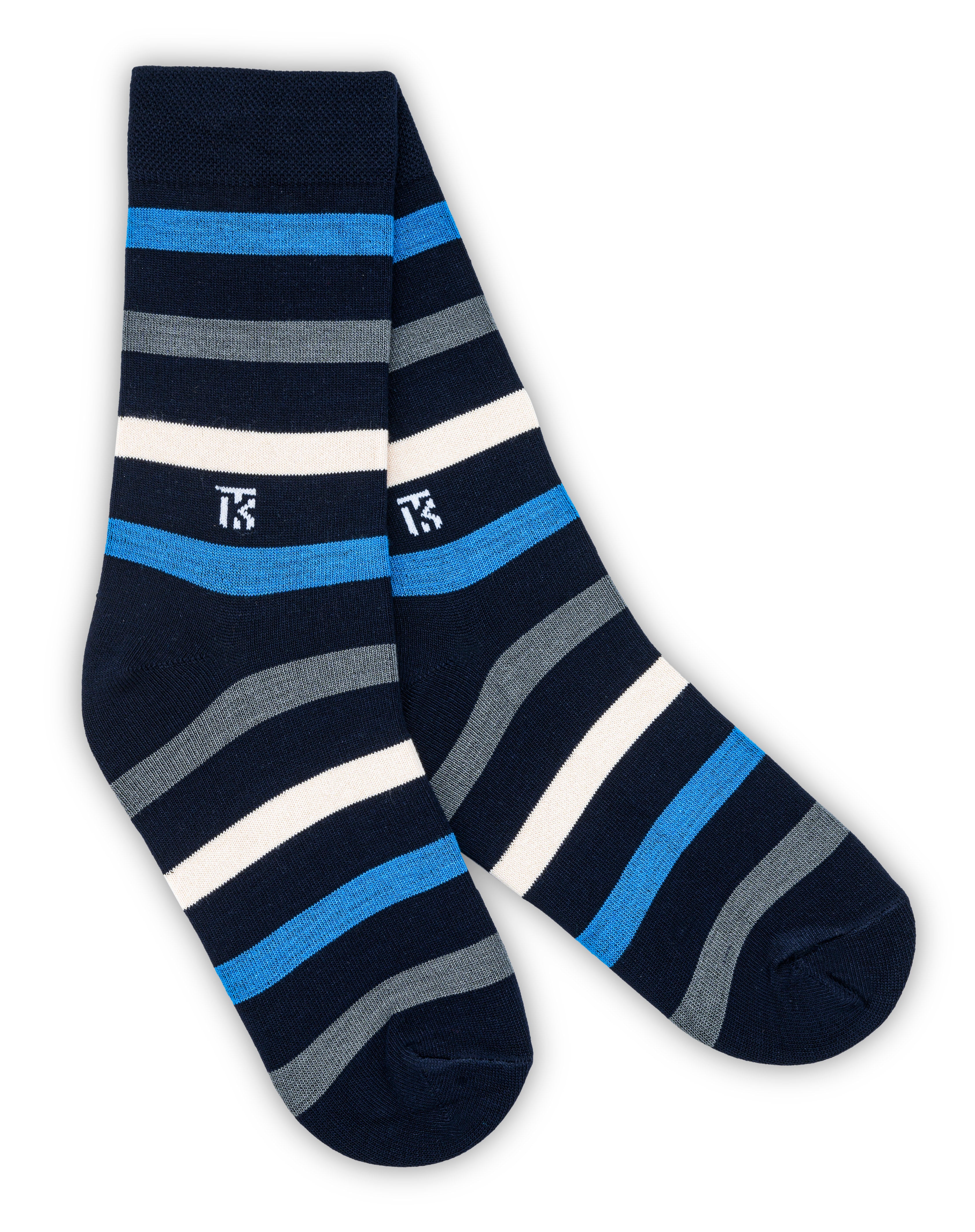 Kikitoes Men’s Stripe Bamboo Crew Socks, Classic Three Stripe Design, Ultra-Soft, Breathable, Odor-Resistant & Moisture-Wicking Everyday Comfort (Pack of 1)