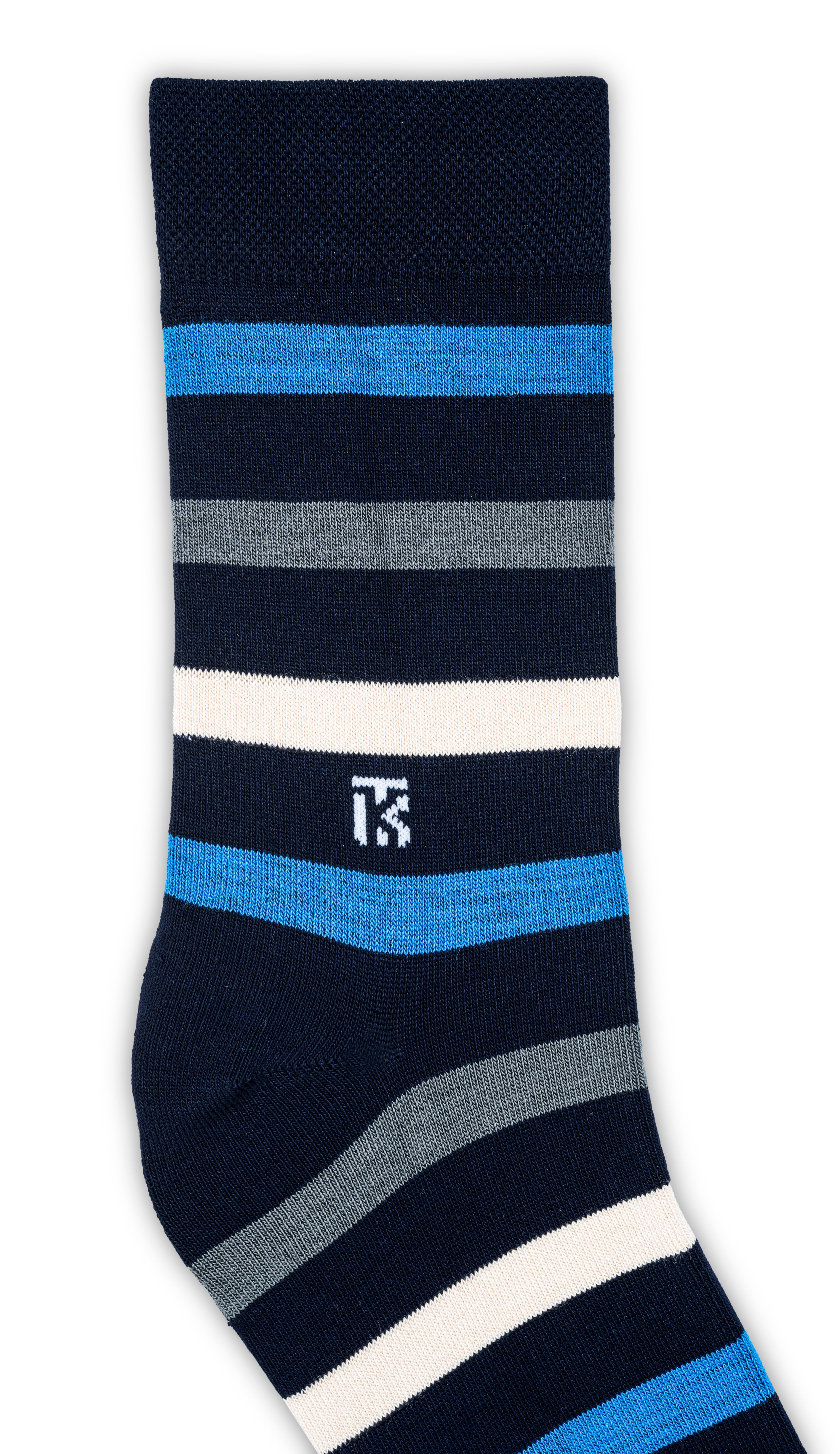Kikitoes Men’s Stripe Bamboo Crew Socks, Classic Three Stripe Design, Ultra-Soft, Breathable, Odor-Resistant & Moisture-Wicking Everyday Comfort (Pack of 1)