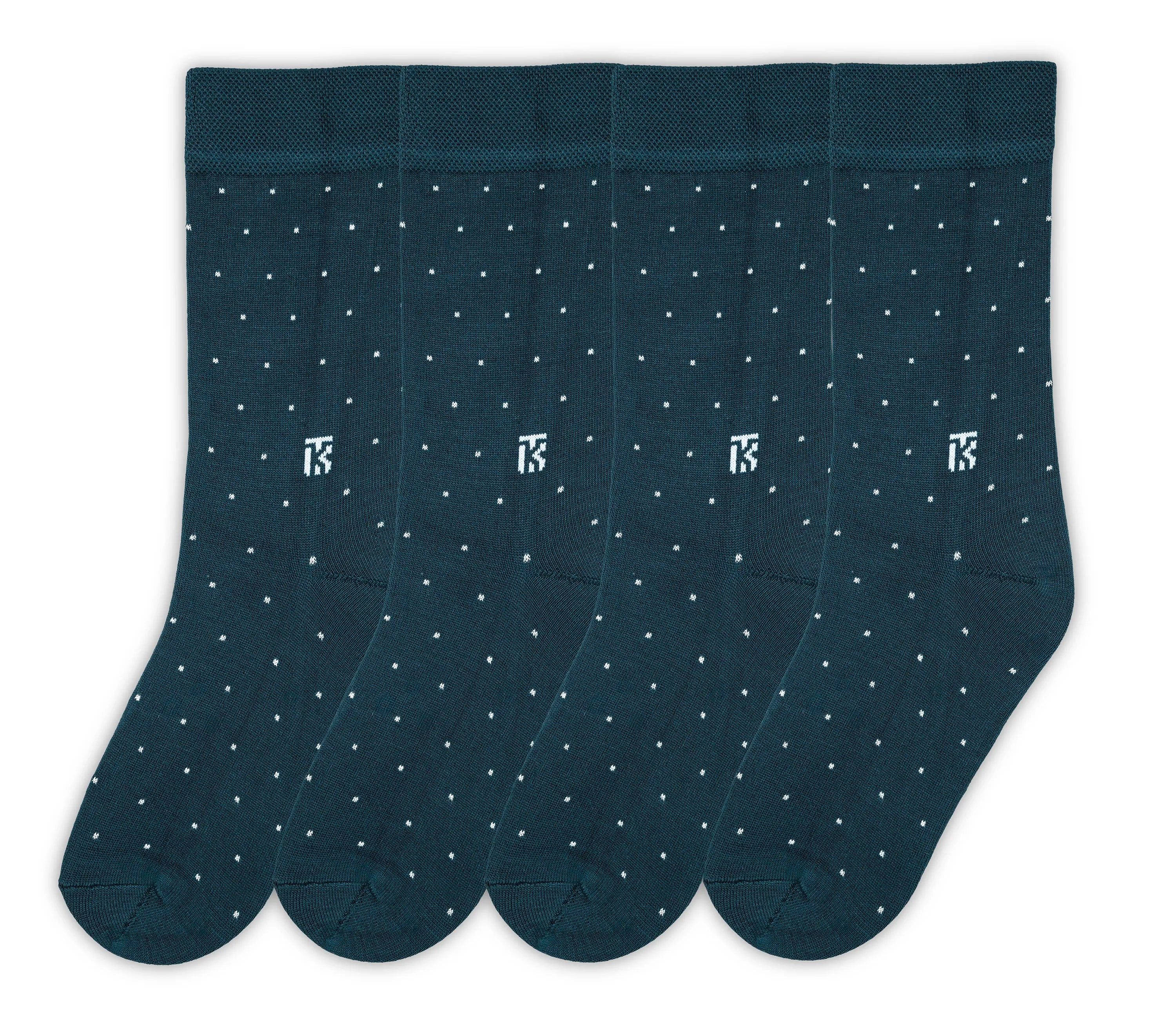 Kikitoes Men's Bamboo Crew Socks Bird Eye Dot Pattern, Ultra-Soft & Breathable Fabric, Moisture-Wicking, Odor-Resistant Formal & Casual Wear (Pack of 1)