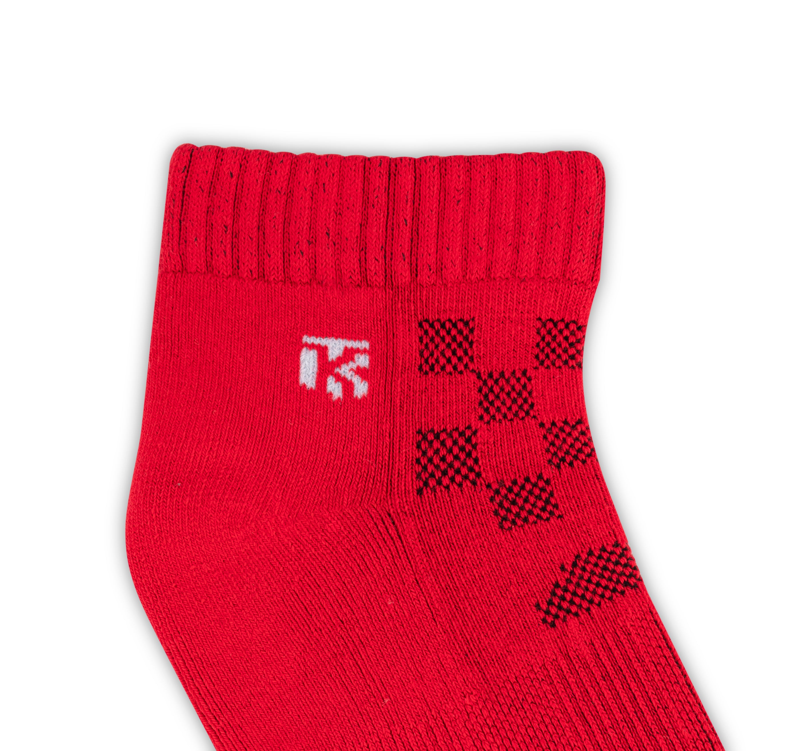 Bamboo Socks Pair | Kikitoes Ankle Length Socks |Red Colour Sports Socks for Men