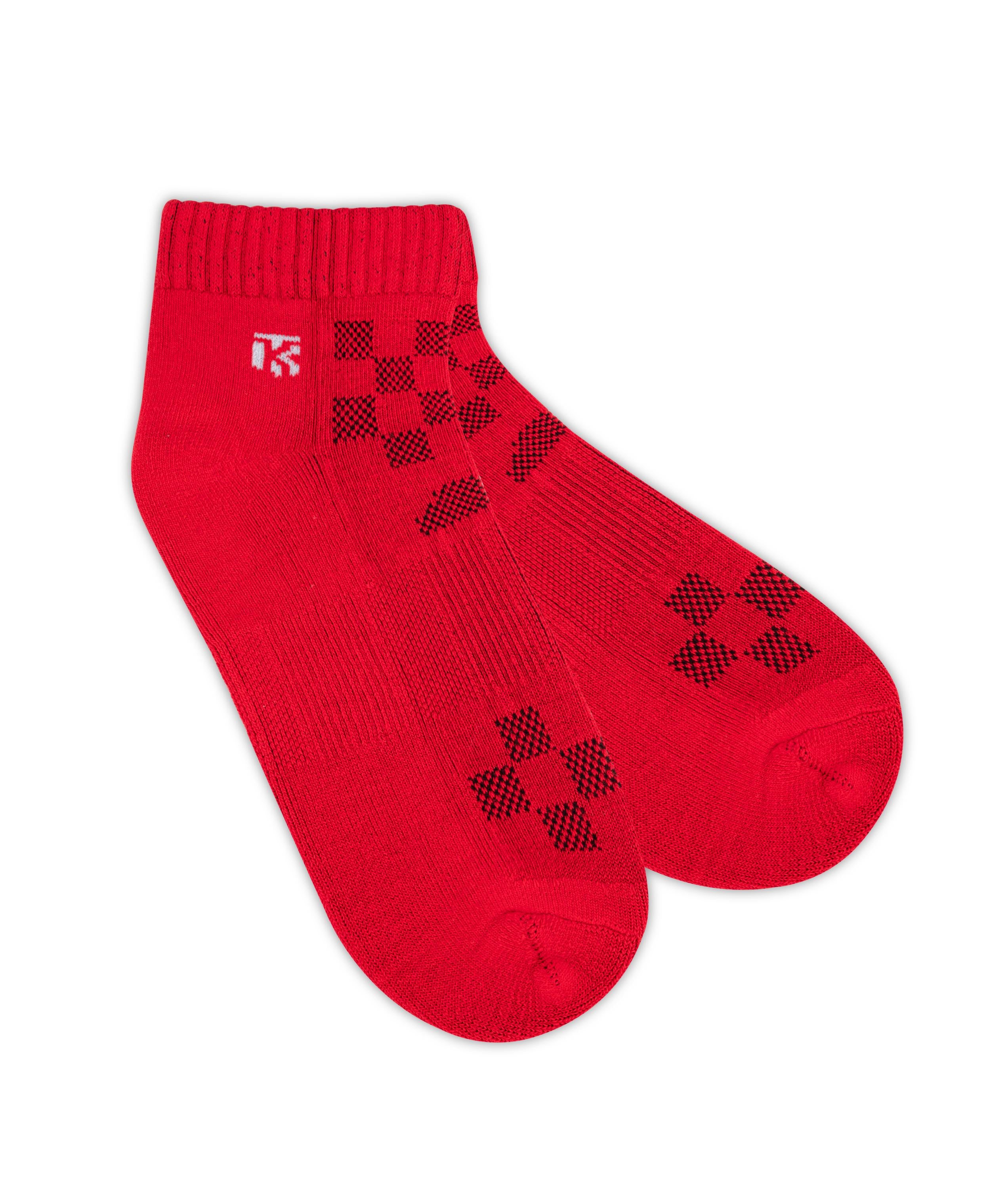 Bamboo Socks Pair | Kikitoes Ankle Length Socks/ Red Colour Sports Socks for Men