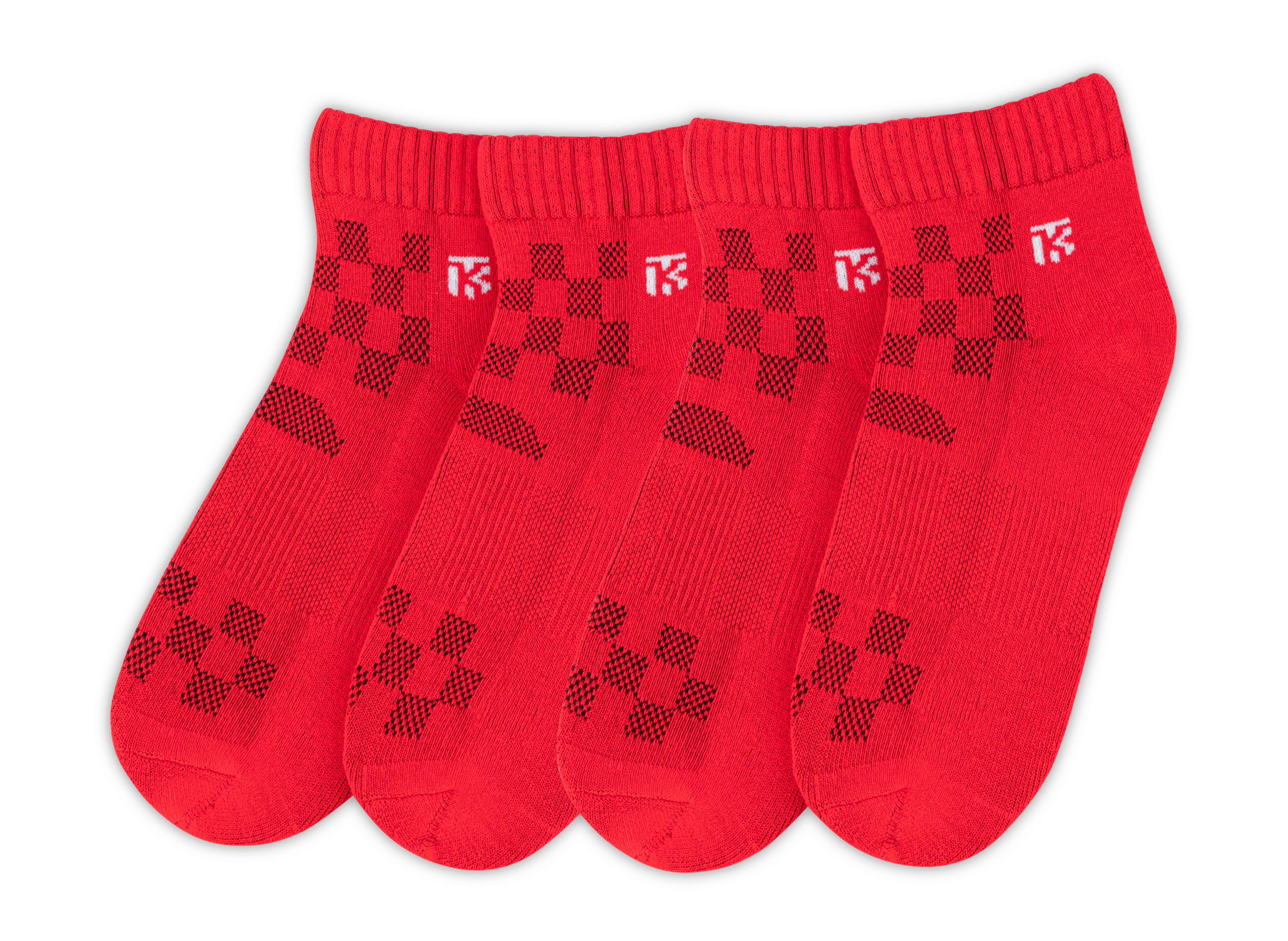 Bamboo Socks Pair | Kikitoes Ankle Length Socks/ Red Colour Sports Socks for Men