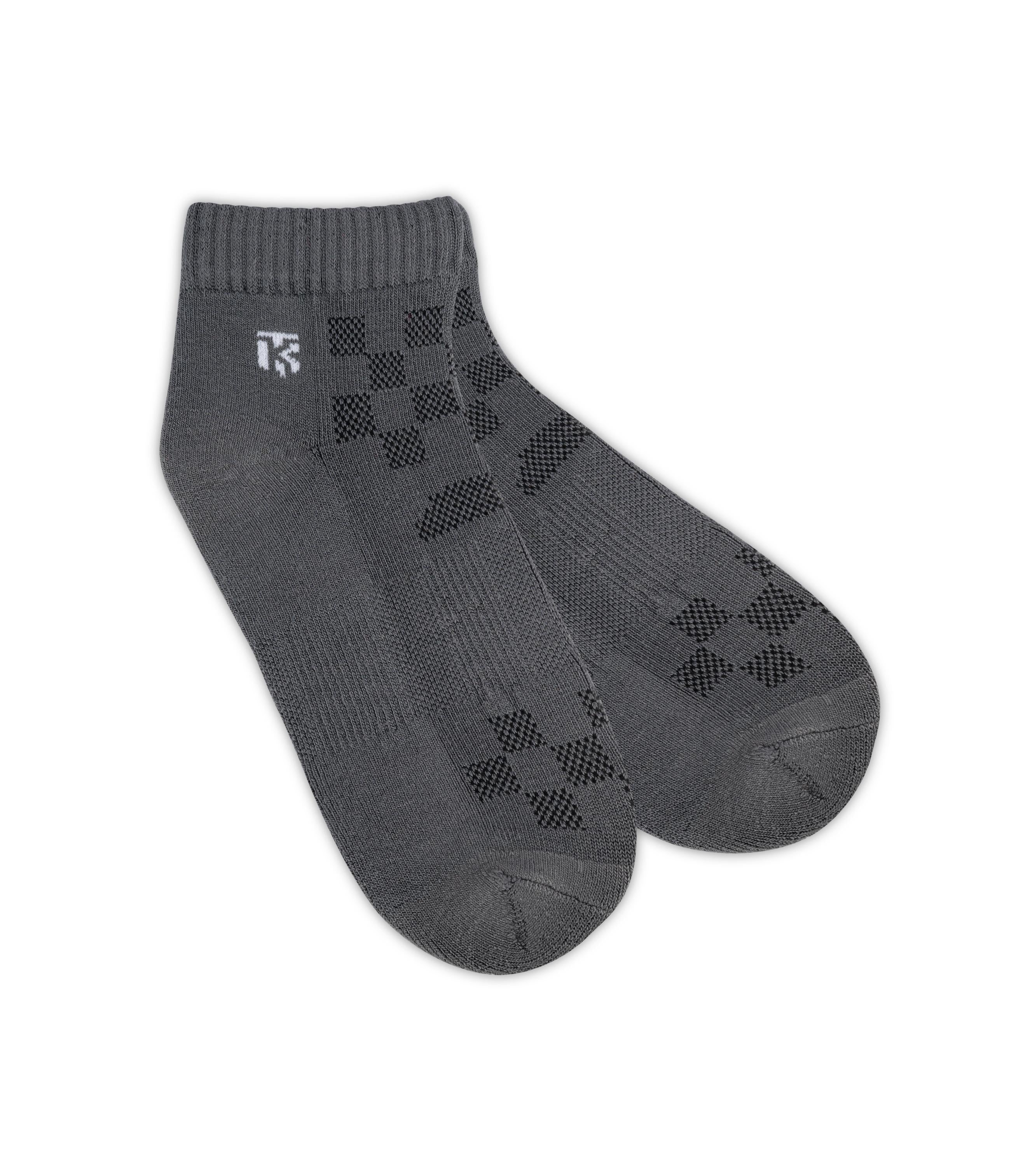 Bamboo Socks Pair |  Kikitoes Ankle Length Socks/ Grey Colour Sports Socks for Men