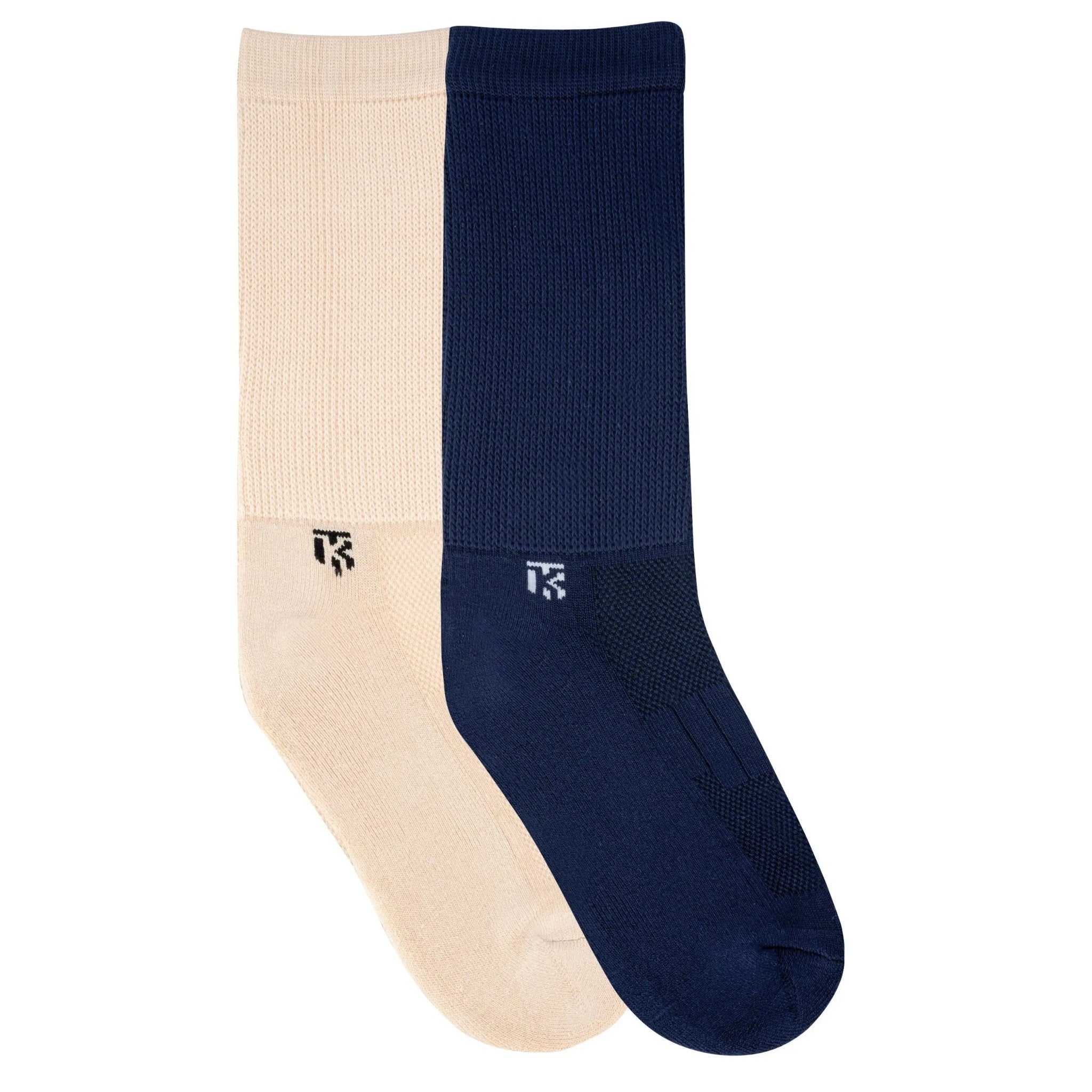 Diabetic bamboo socks Combo | Pack Of 2 | Beige & Navy Blue Bamboo SocksKikitoes