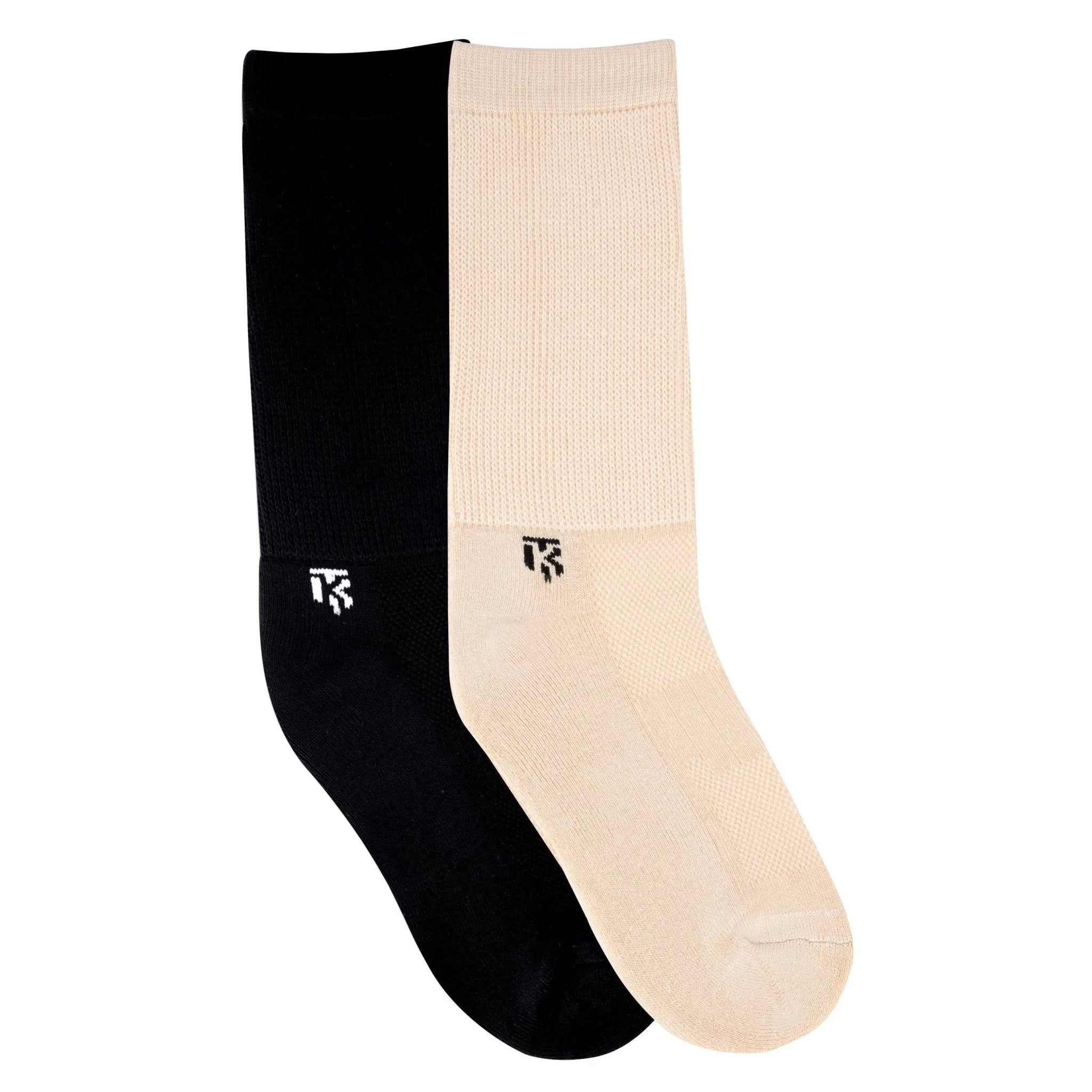 Diabetic Bamboo Socks combo | Pack Of 2 | Black & Beige Bamboo SocksKikitoes