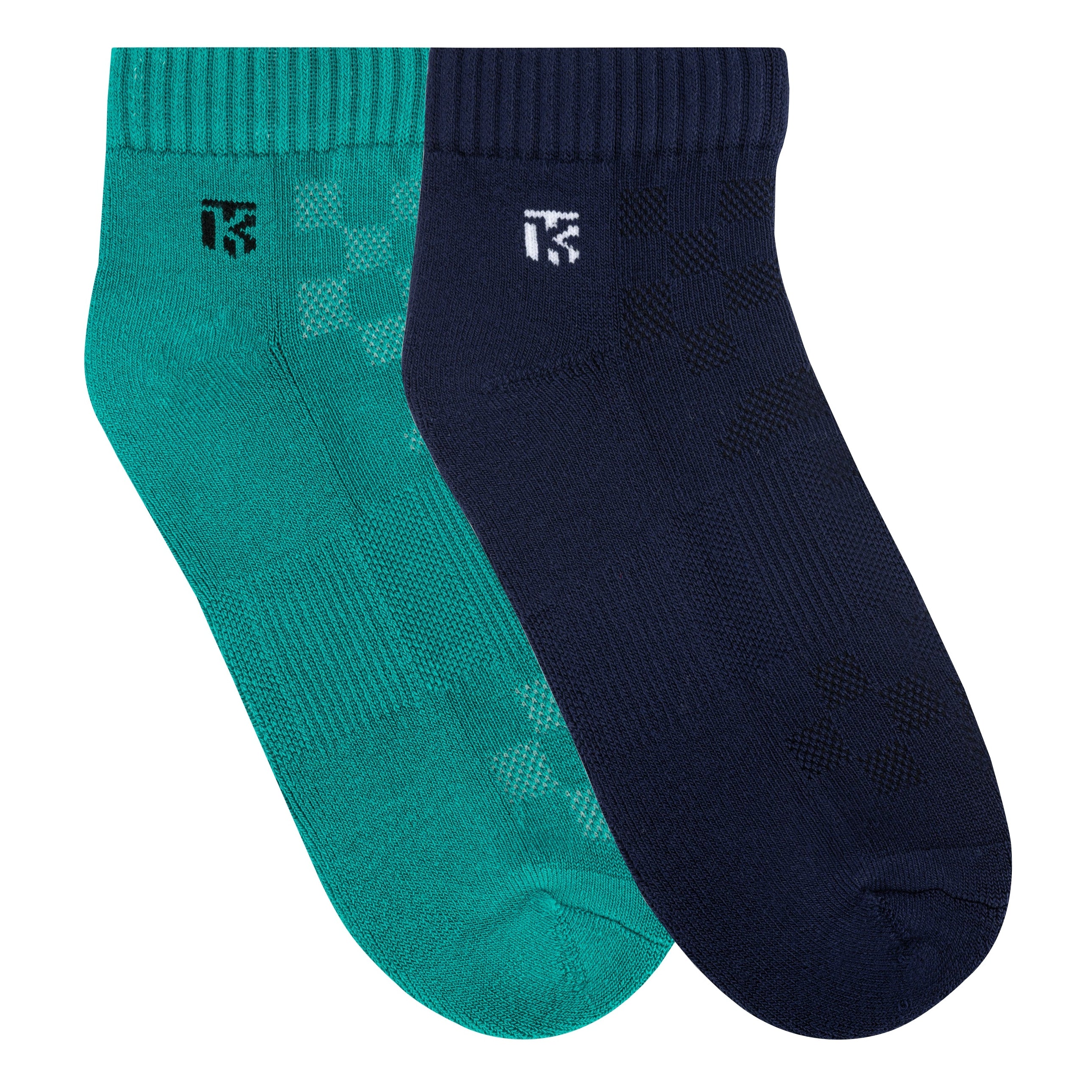Cool Mint and Navy Blue Ankle socks for men – Duo Luxe Pack sports gym socks