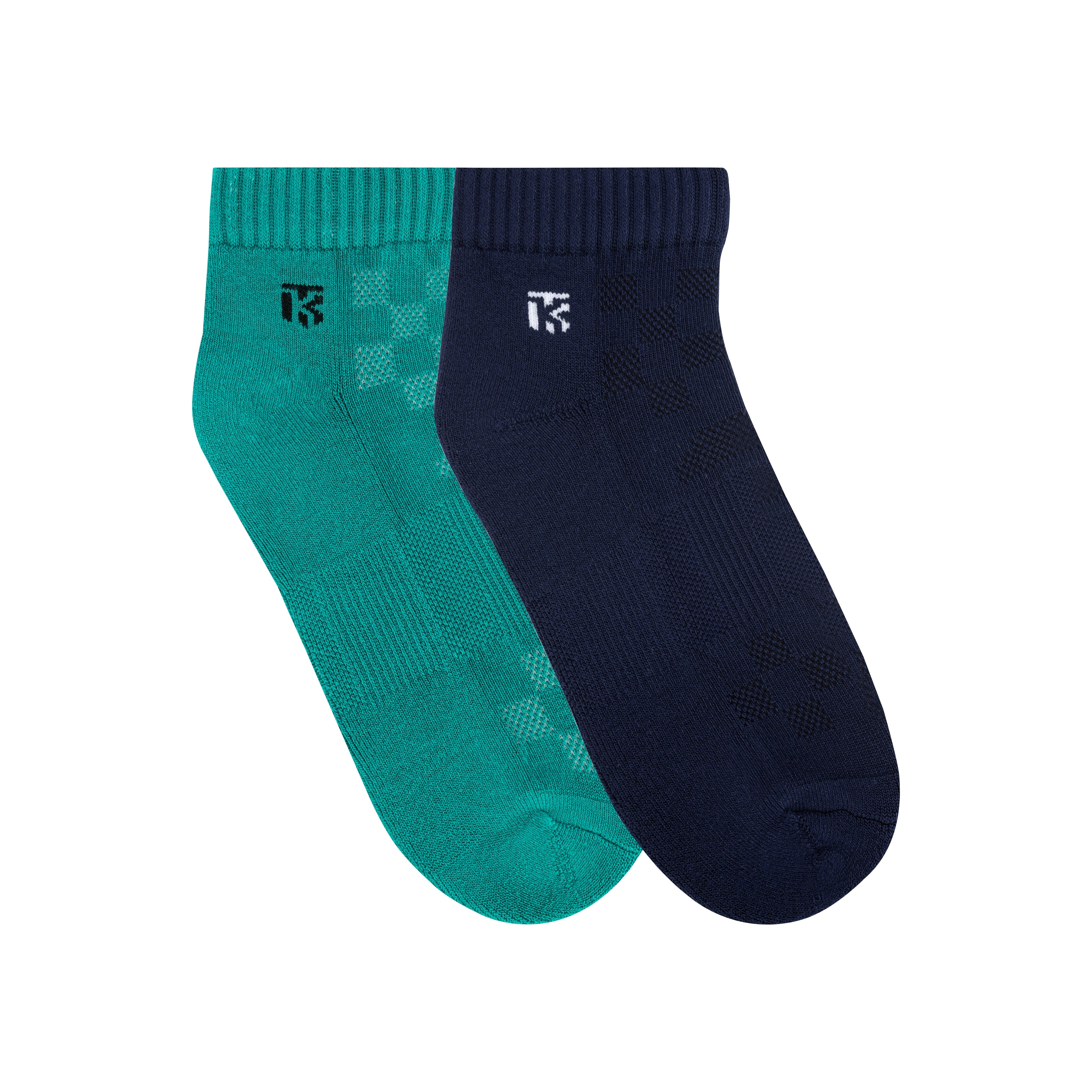 Cool Mint and Navy Blue Ankle socks for men – Duo Luxe Pack sports gym socks