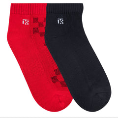 ankle length socks combo of red rush and blackout | Bamboo socks